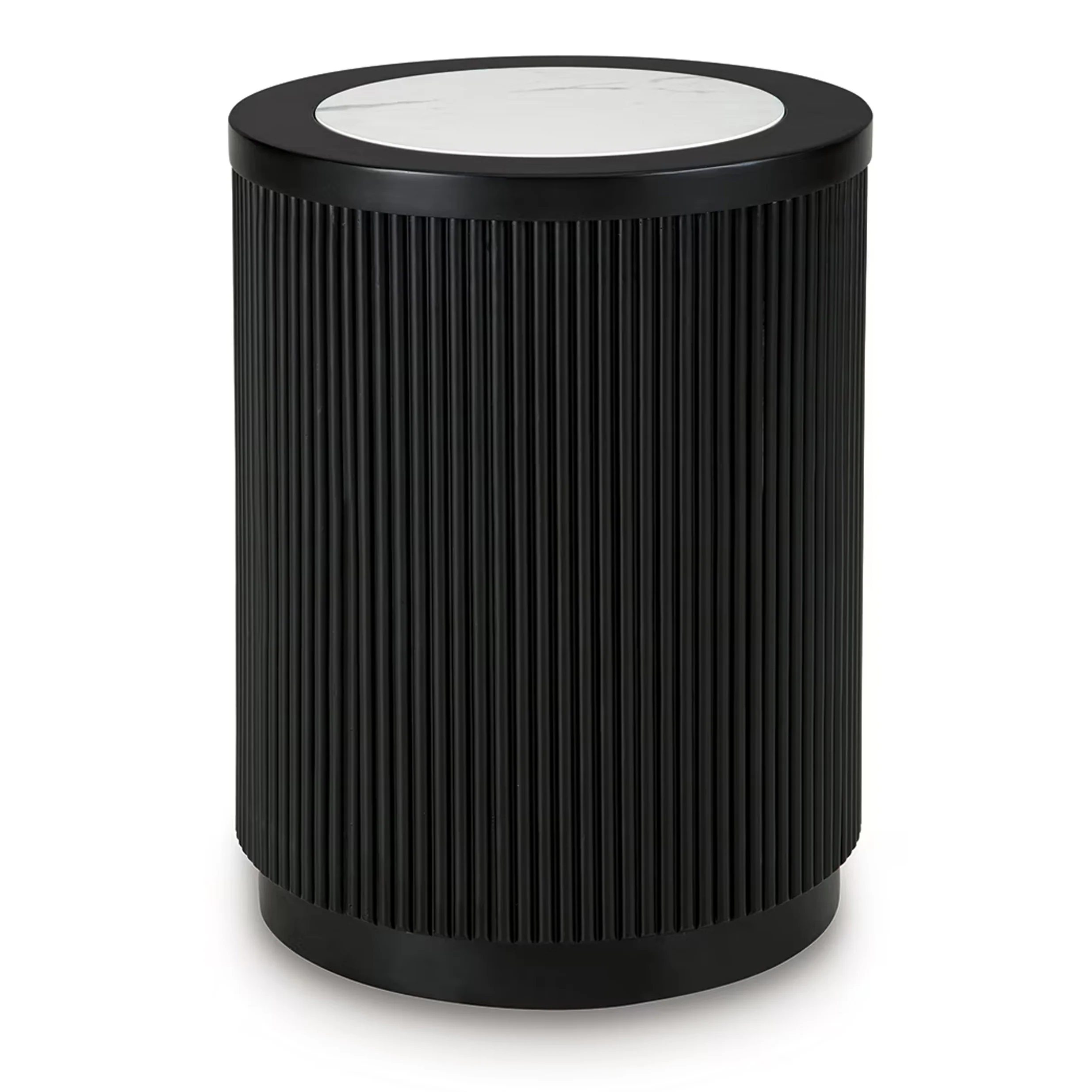 Grayman - Round End Table - Black