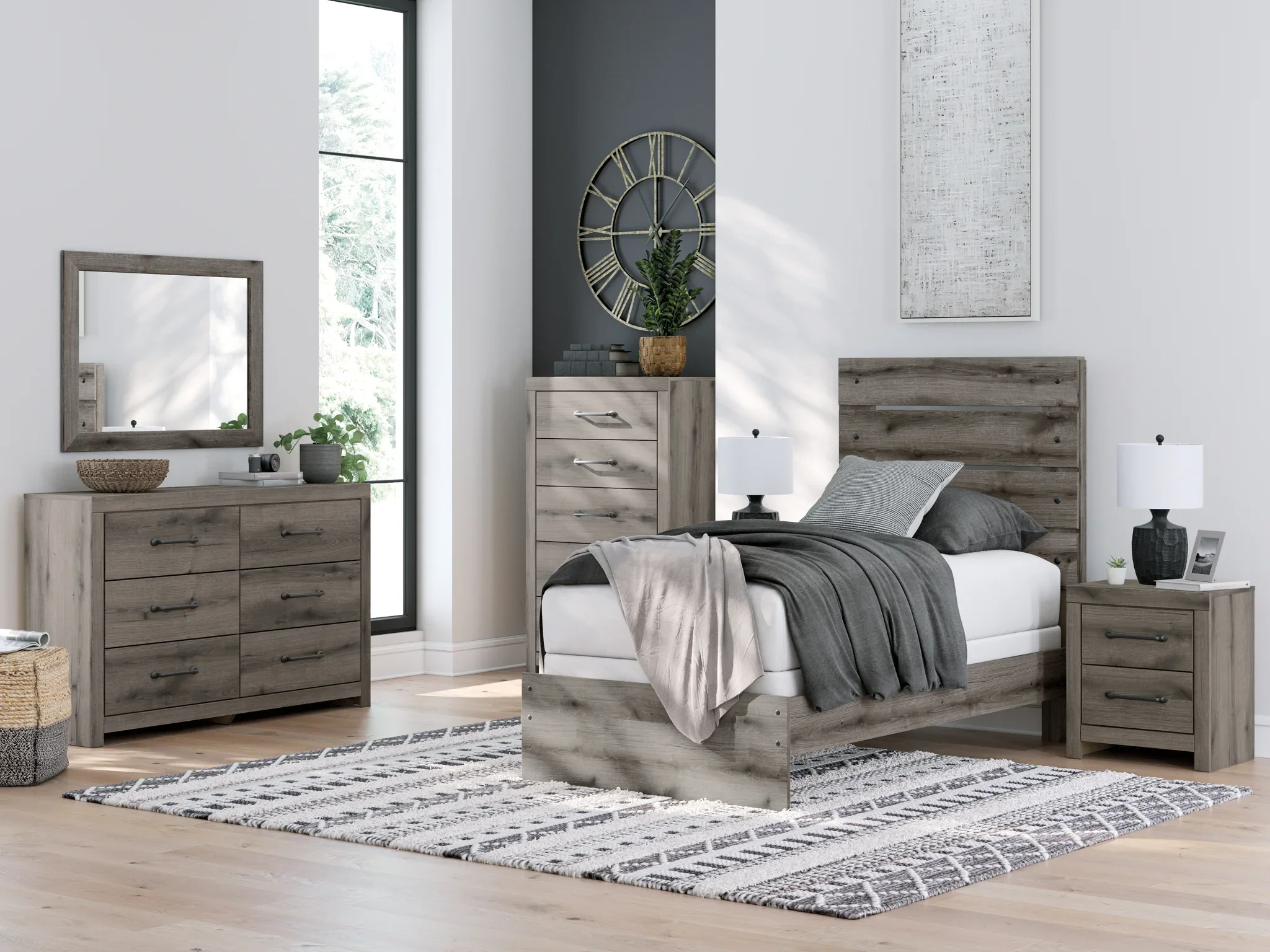 Graystorm - Brown Gray - Twin Panel Bed - Image 8
