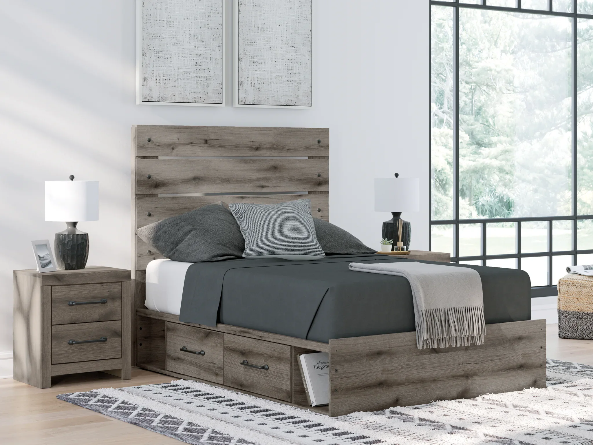 Graystorm - Full Panel Storage Bed - Brown Gray - Image 4