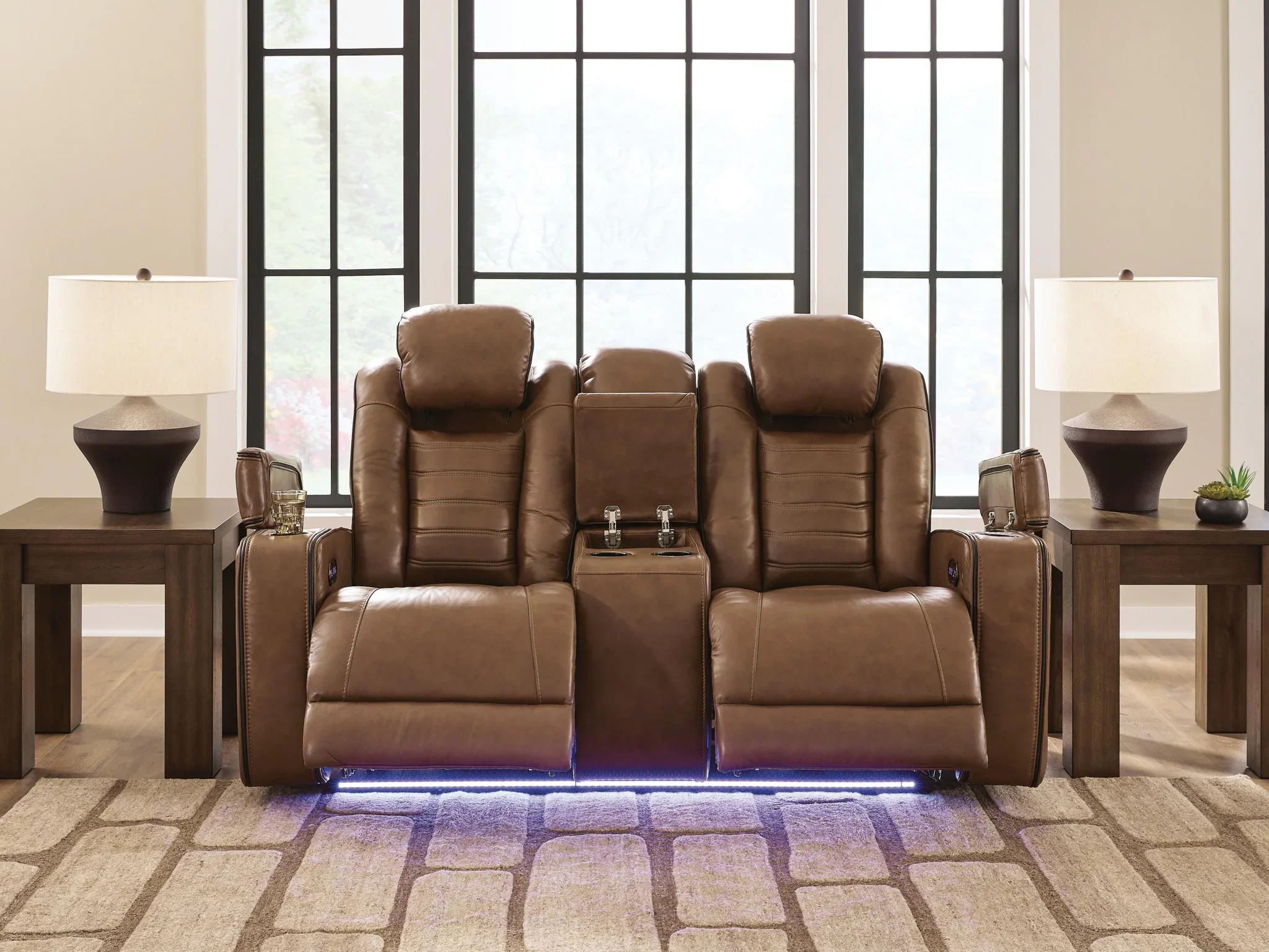 Gruaro - Power Reclining Loveseat With Console / Adjustable Headrest - Amber - Image 6