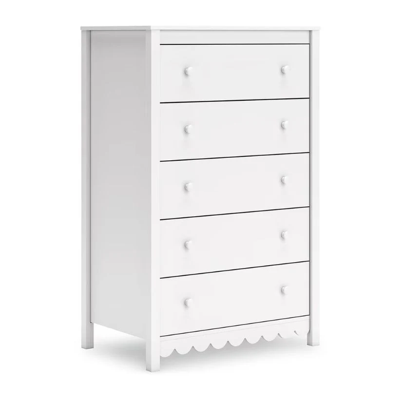 Hallityn - White - Five Drawer Chest