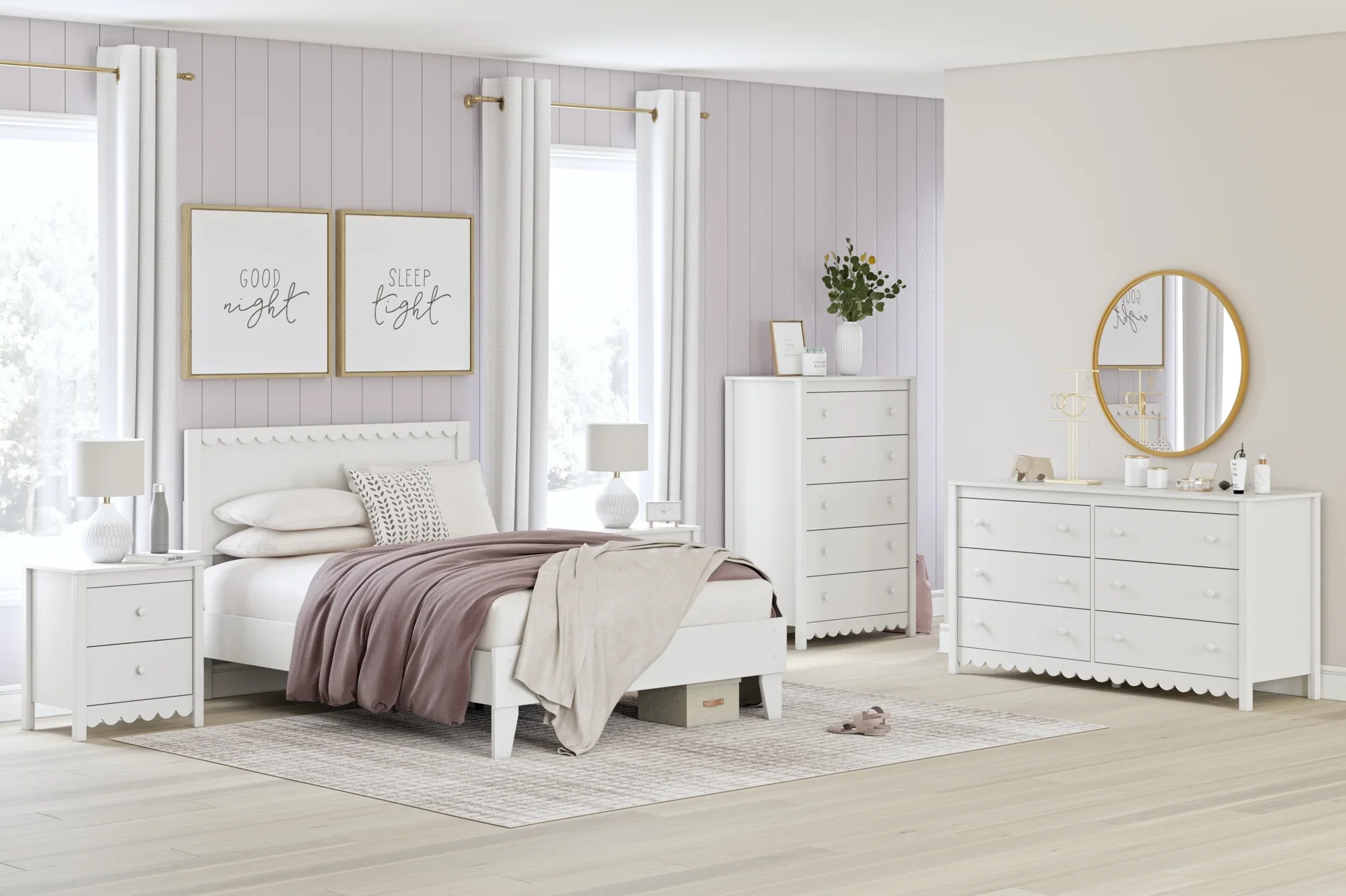 Hallityn - White - Six Drawer Dresser - Image 2