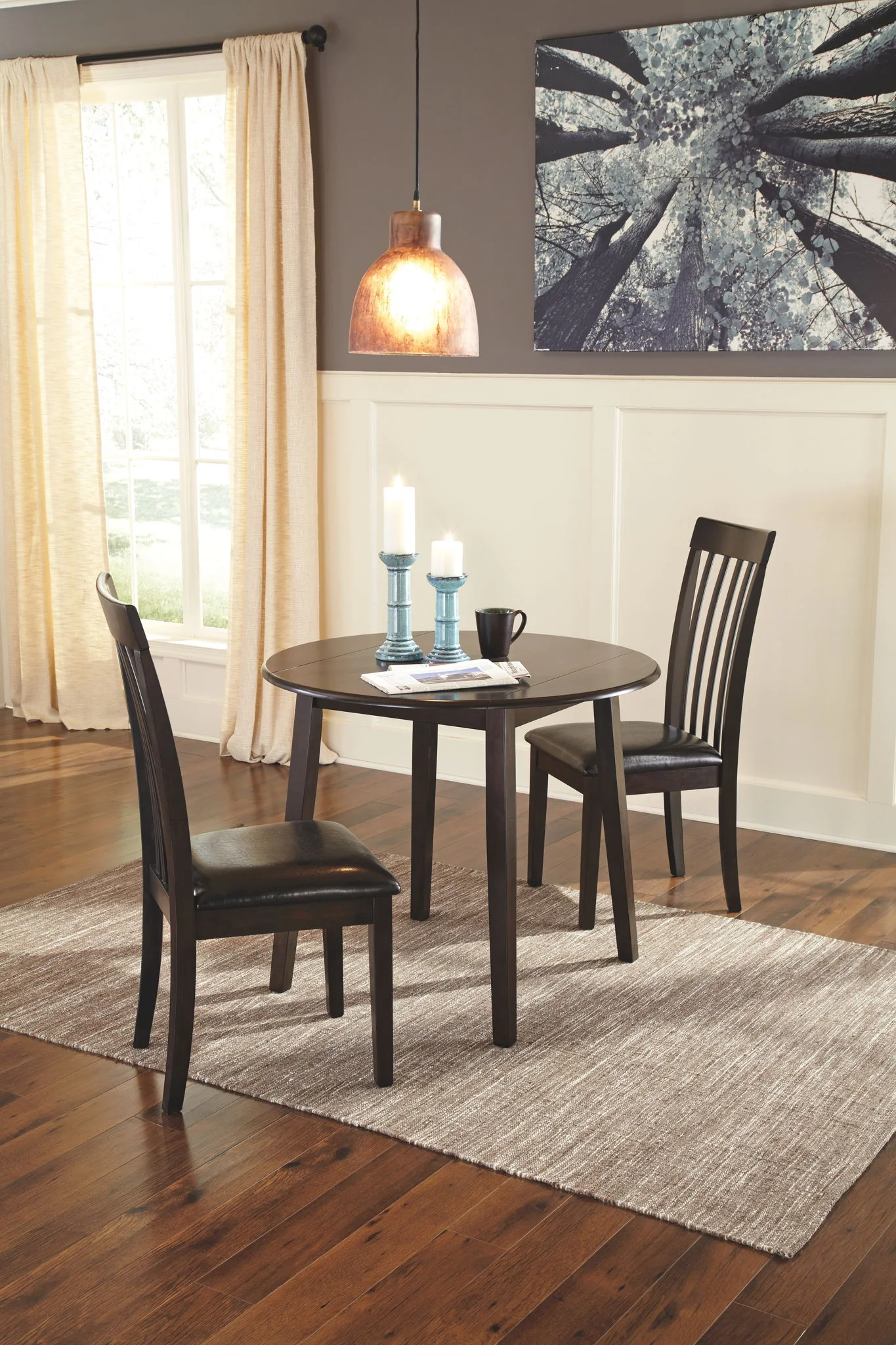 Hammis - Dark Brown - Round Drm Drop Leaf Table - Image 3