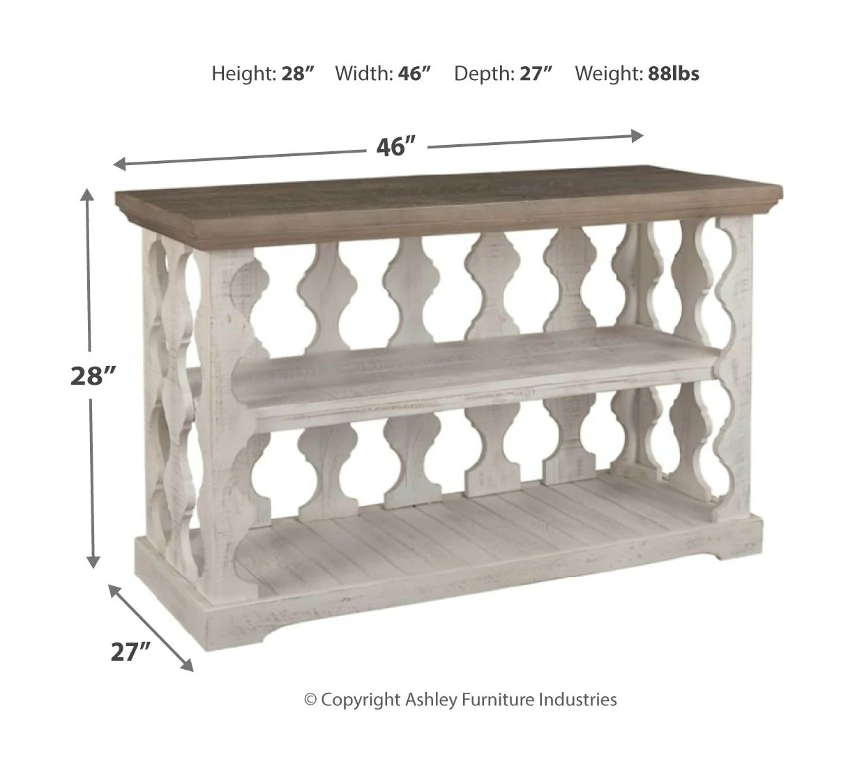 Havalance - Gray / White - Console Sofa Table - Image 3