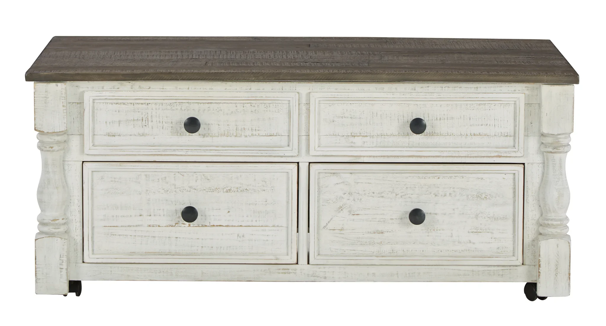 Havalance - White / Gray - Lift Top Cocktail Table With Storage Drawers - Image 4
