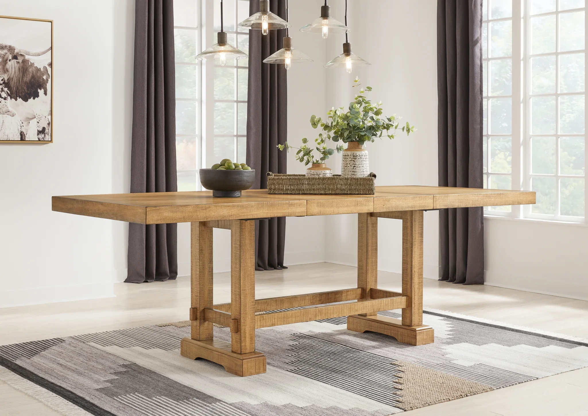 Havonplane - Brown - 12 Pc. - Counter Extension Table, 10 Upholstered Barstools, Server - Image 2