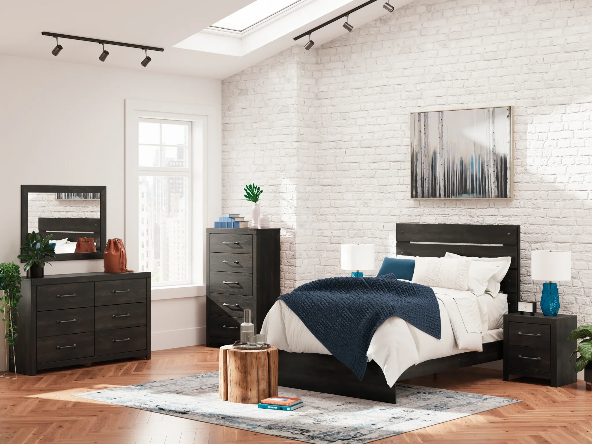 Hollivern - Dark Gray - Full Panel Bed - Image 8