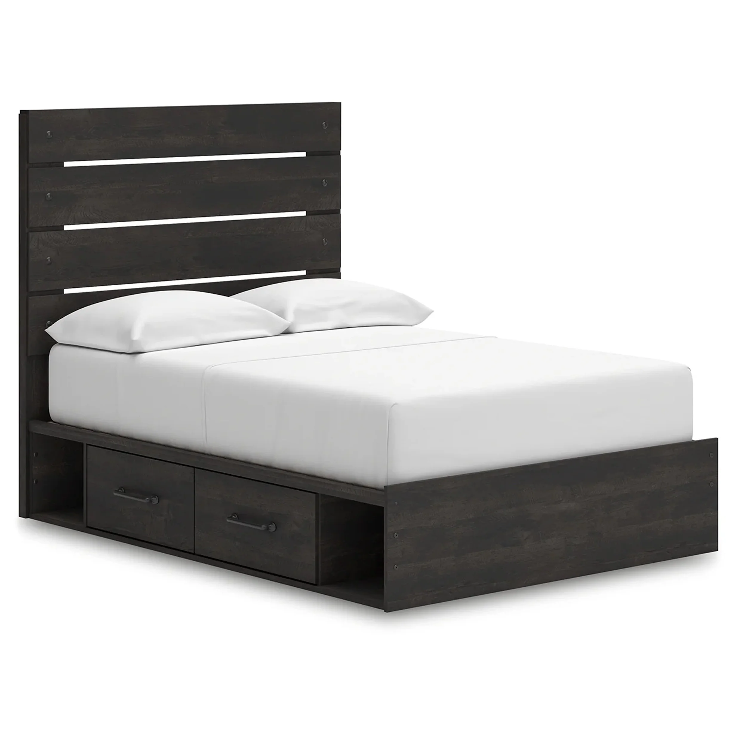 Hollivern - Full Panel Bed With Storage - Dark Gray