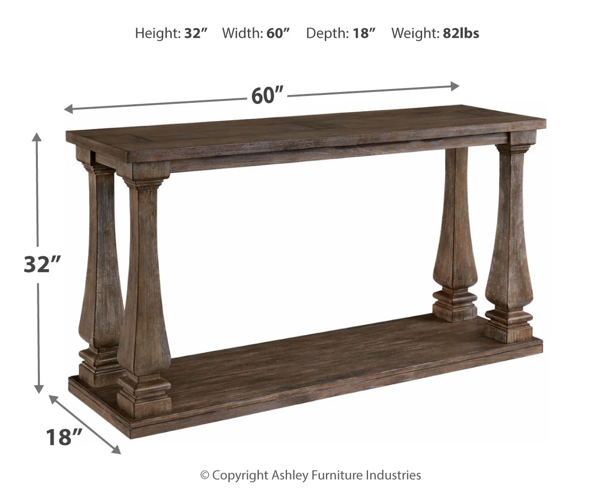 Johnelle - Gray - Sofa Table - Image 3