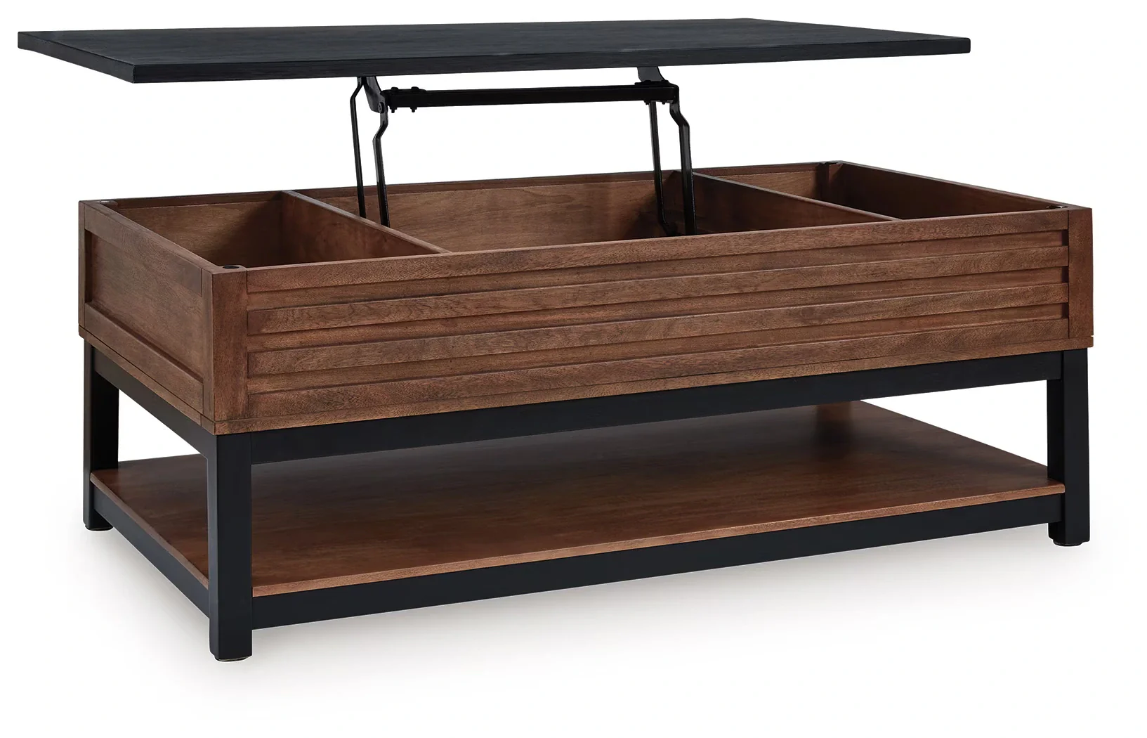 Kallari - Warm Brown / Black - Lift Top Cocktail Table - Image 3