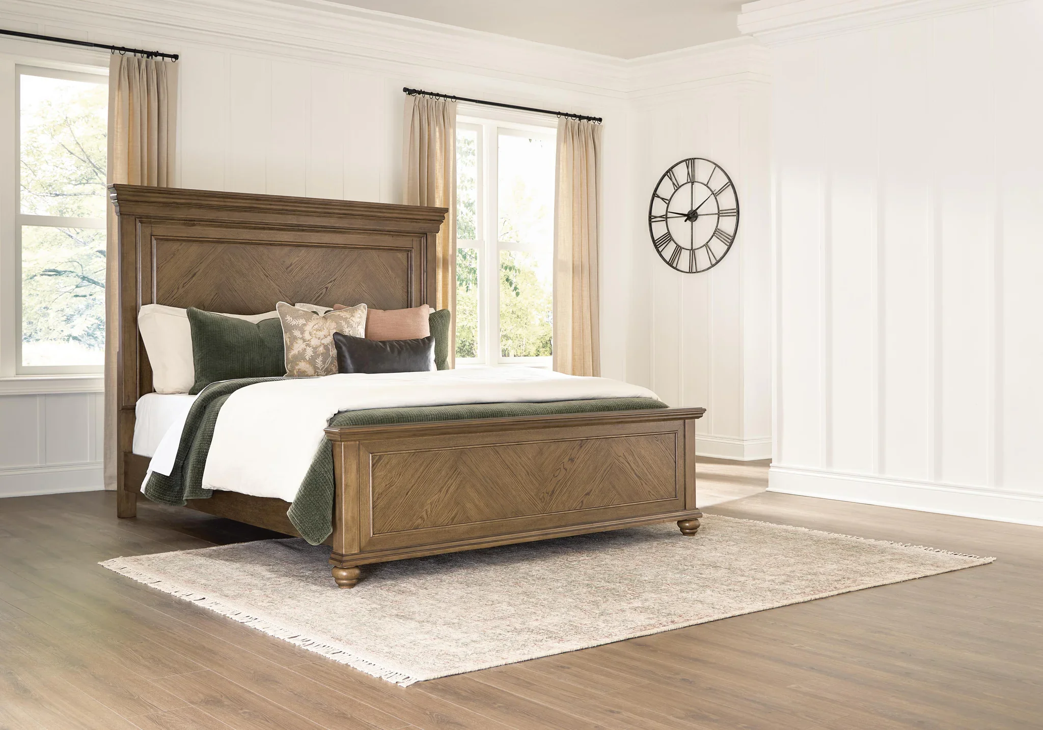 Karallin - California King Panel Bed - Medium Brown - Image 2
