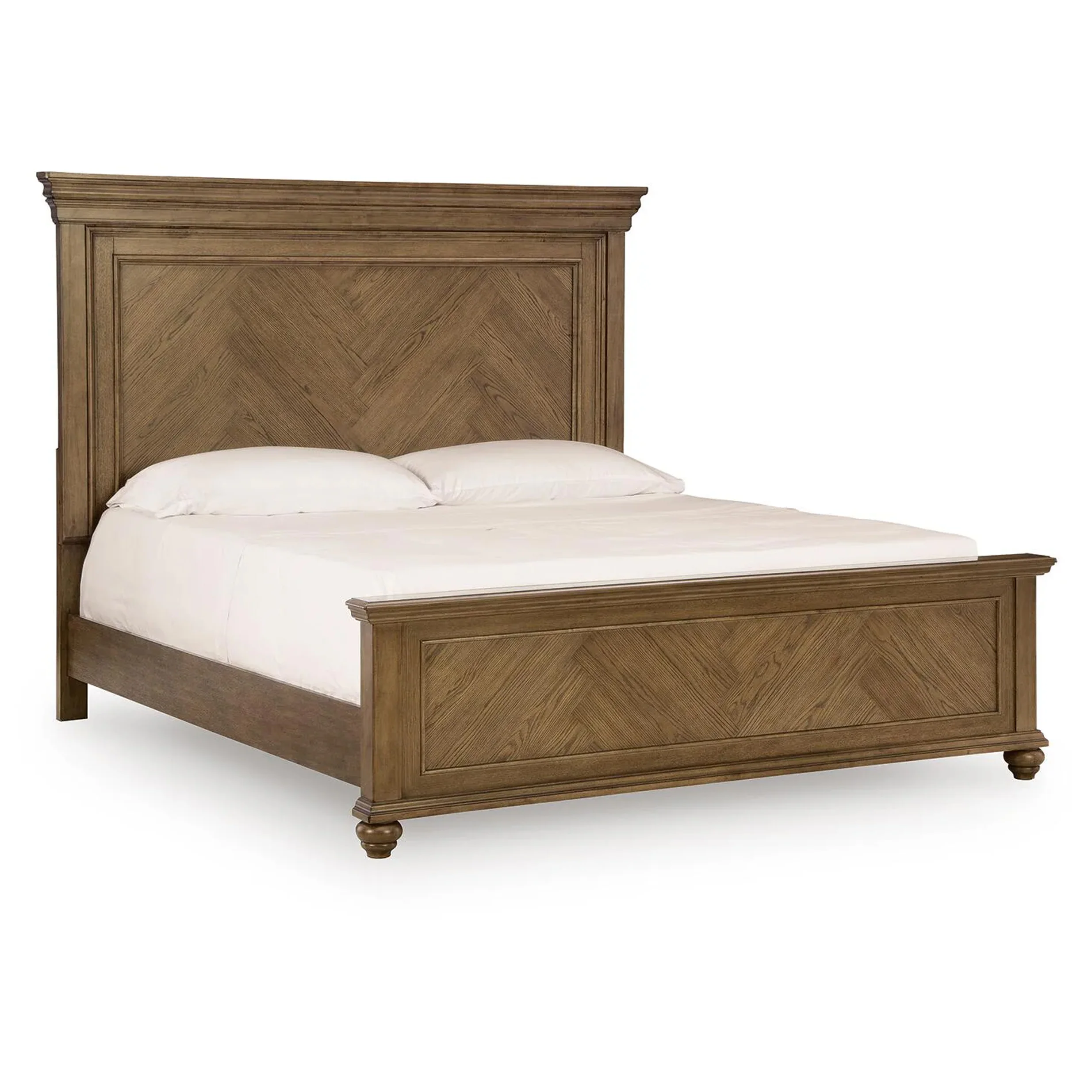 Karallin - King Panel Bed - Medium Brown