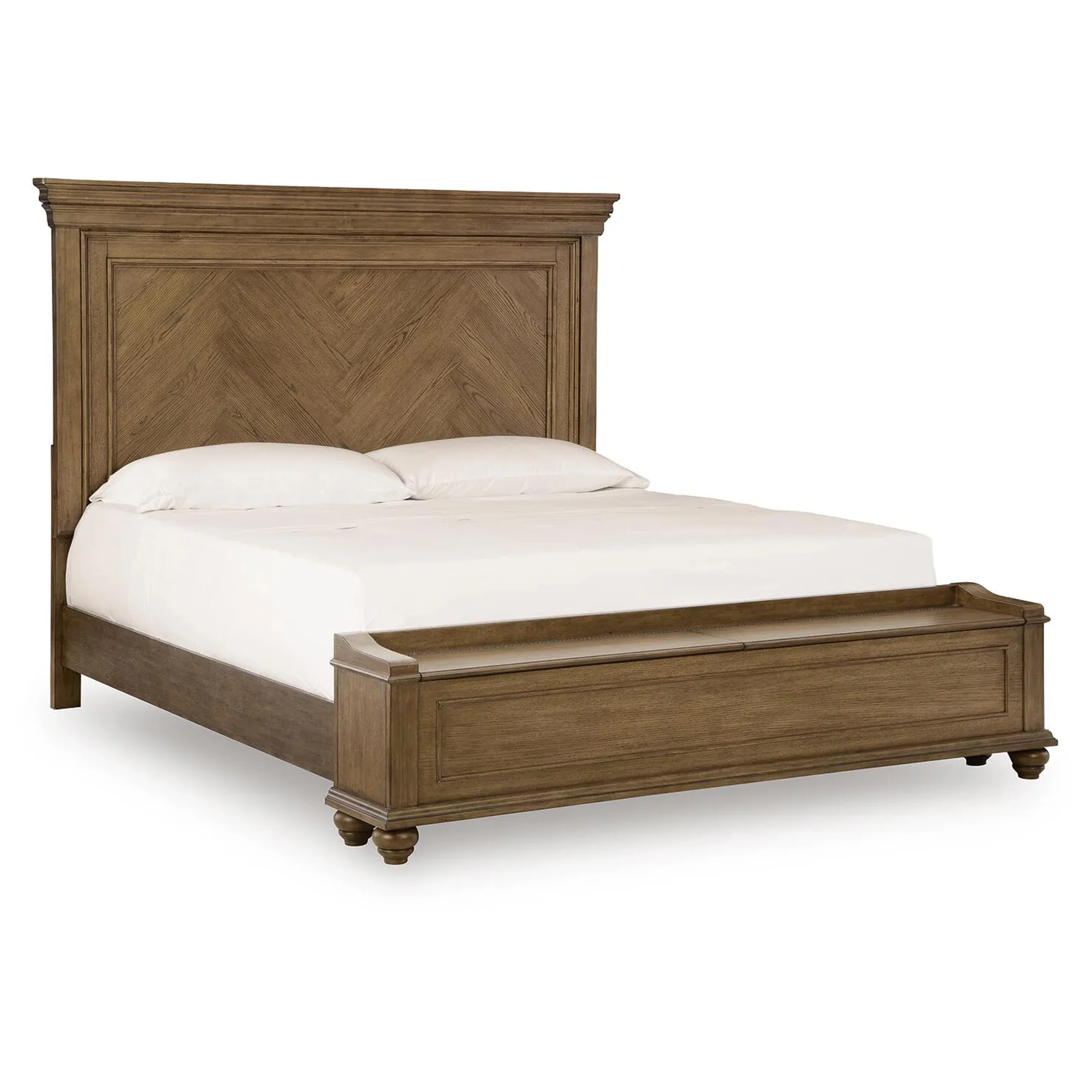 Karallin - King Panel Storage Bed - Medium Brown