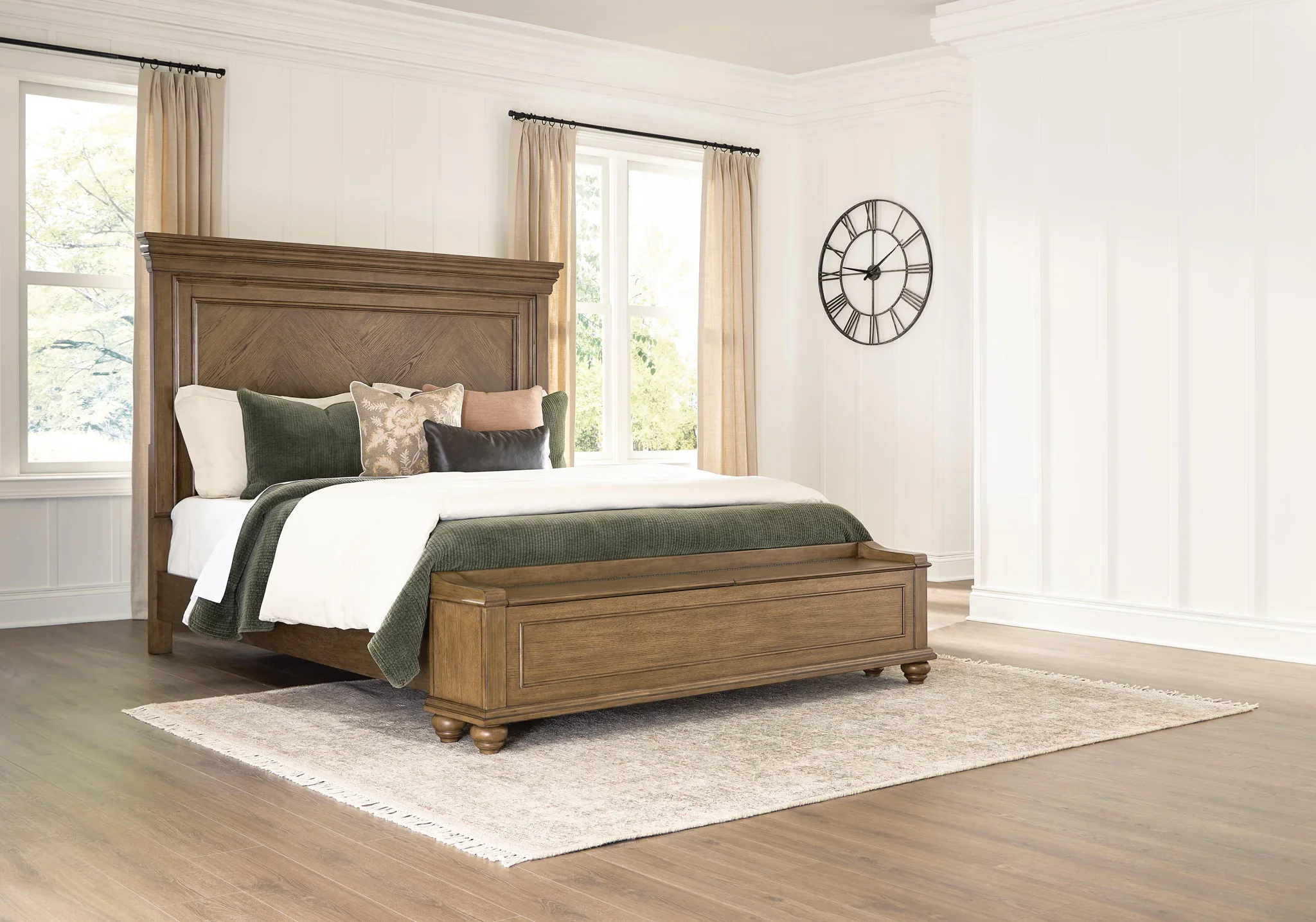 Karallin - King Panel Storage Bed - Medium Brown - Image 2