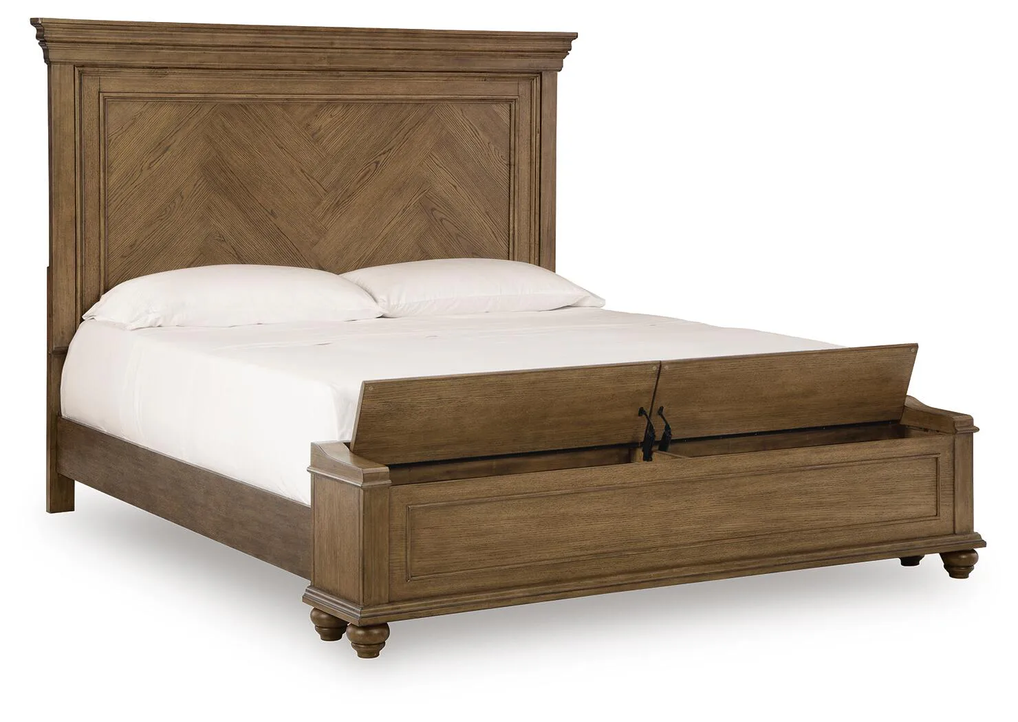 Karallin - King Panel Storage Bed - Medium Brown - Image 3