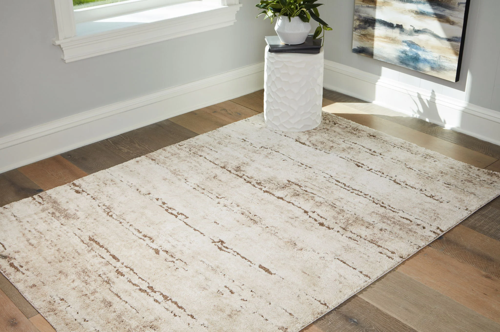 Kasney - Cream / Brown - Medium Rug - 5' x 7' - Image 2