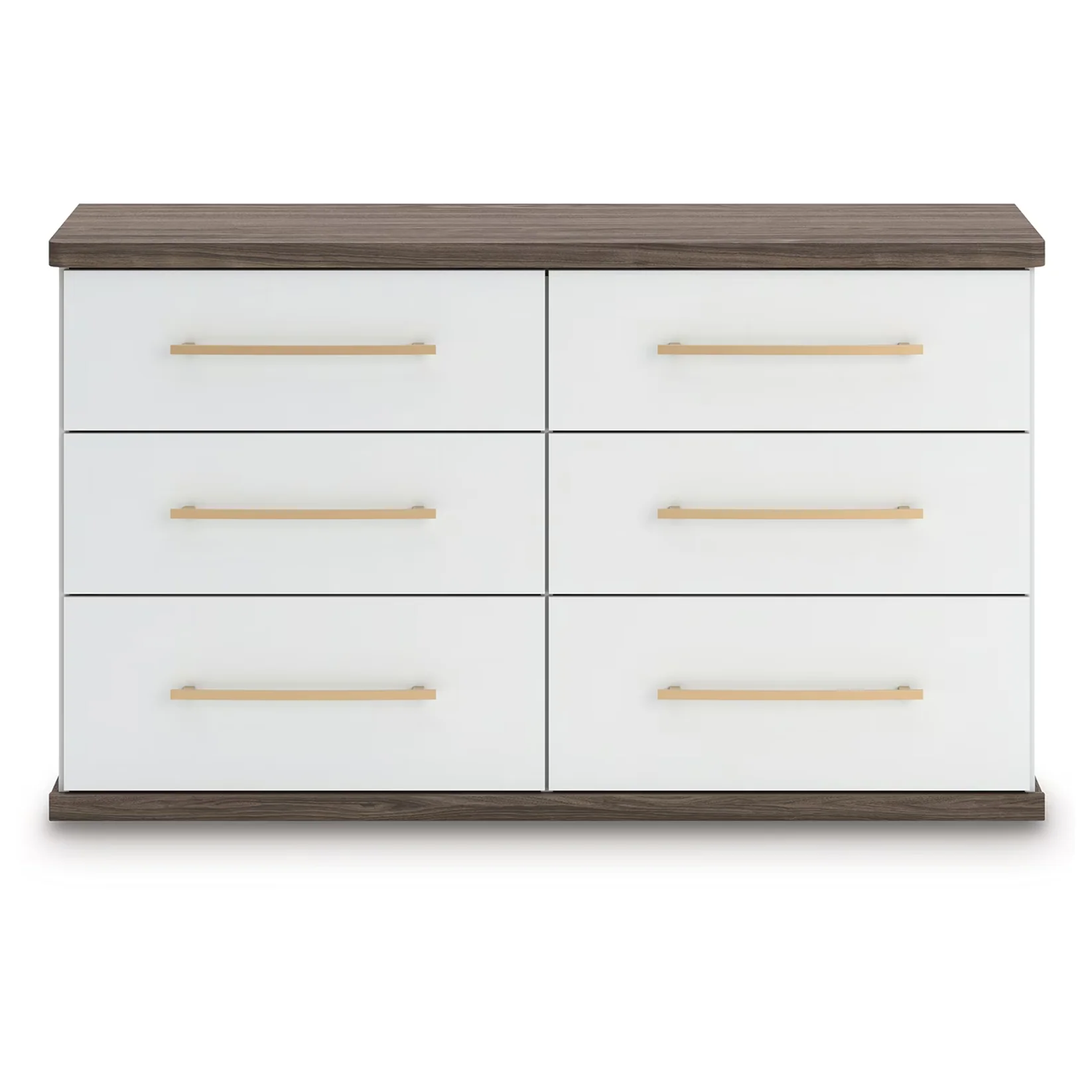 Kendanport - Brown / White - Six Drawer Dresser