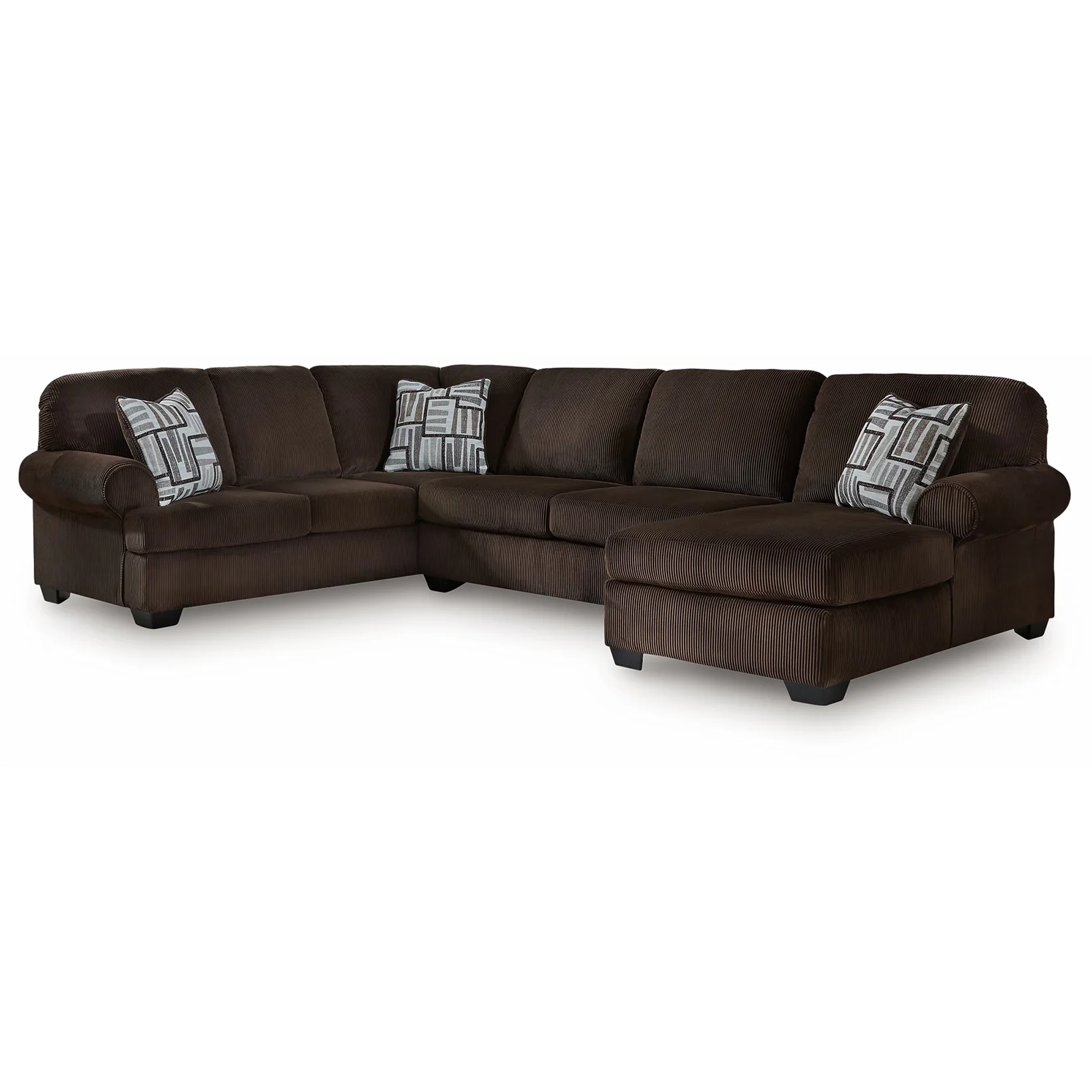 Kimlee - Chocolate - 3-Piece Sectional With RAF Chaise