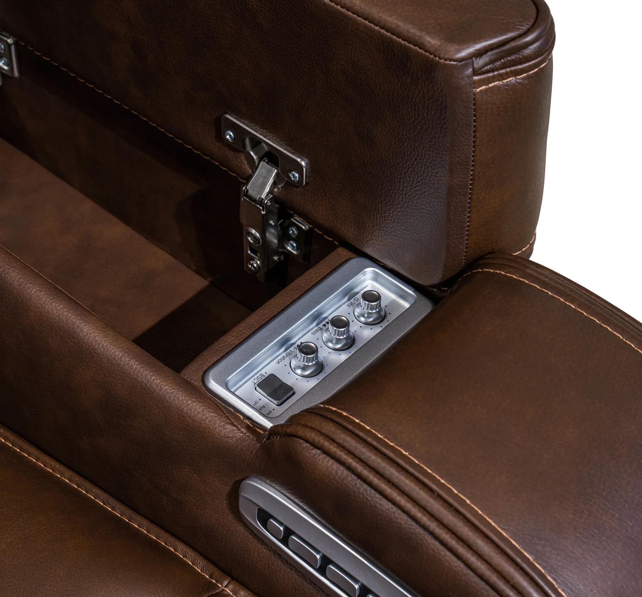 Knightington - Brown - Power Recliner With Audio Seating - Image 8