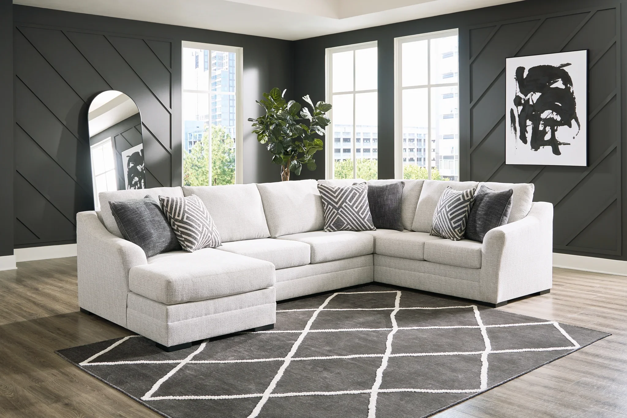 Koralynn - Stone - 3-Piece Sectional With Laf Corner Chaise - Image 2
