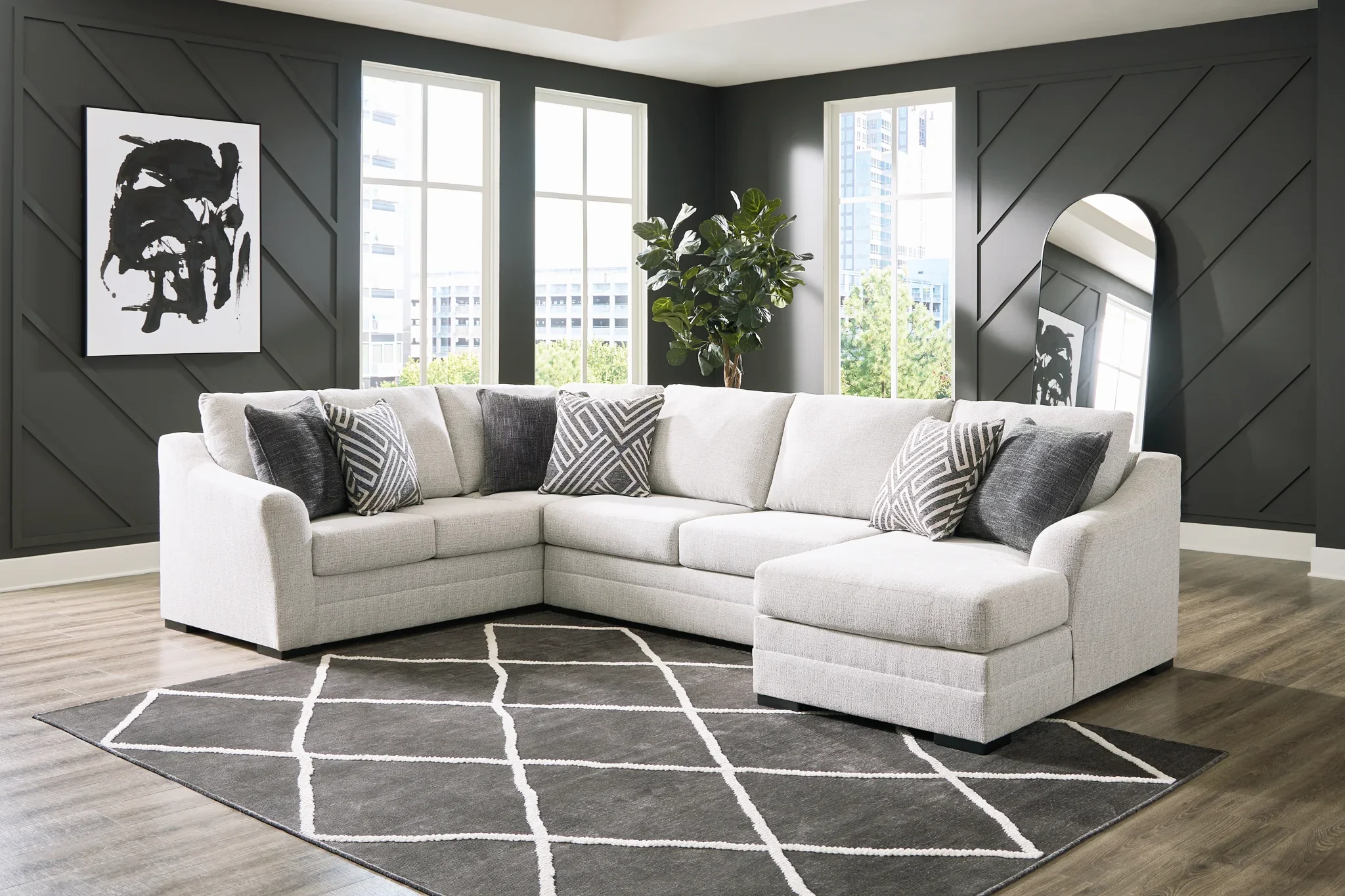 Koralynn - Stone - 3-Piece Sectional With Raf Corner Chaise - Image 2