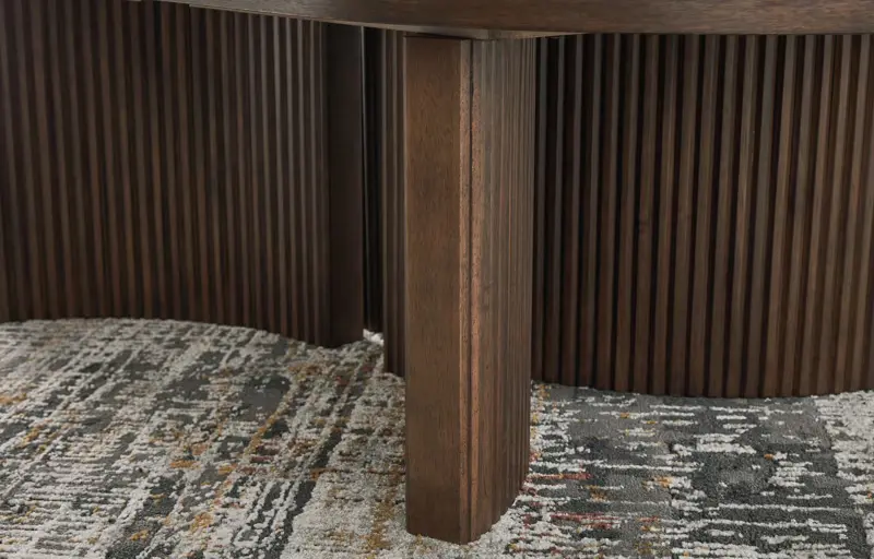 Korestone - Dark Brown - Oval Cocktail Table - Image 8