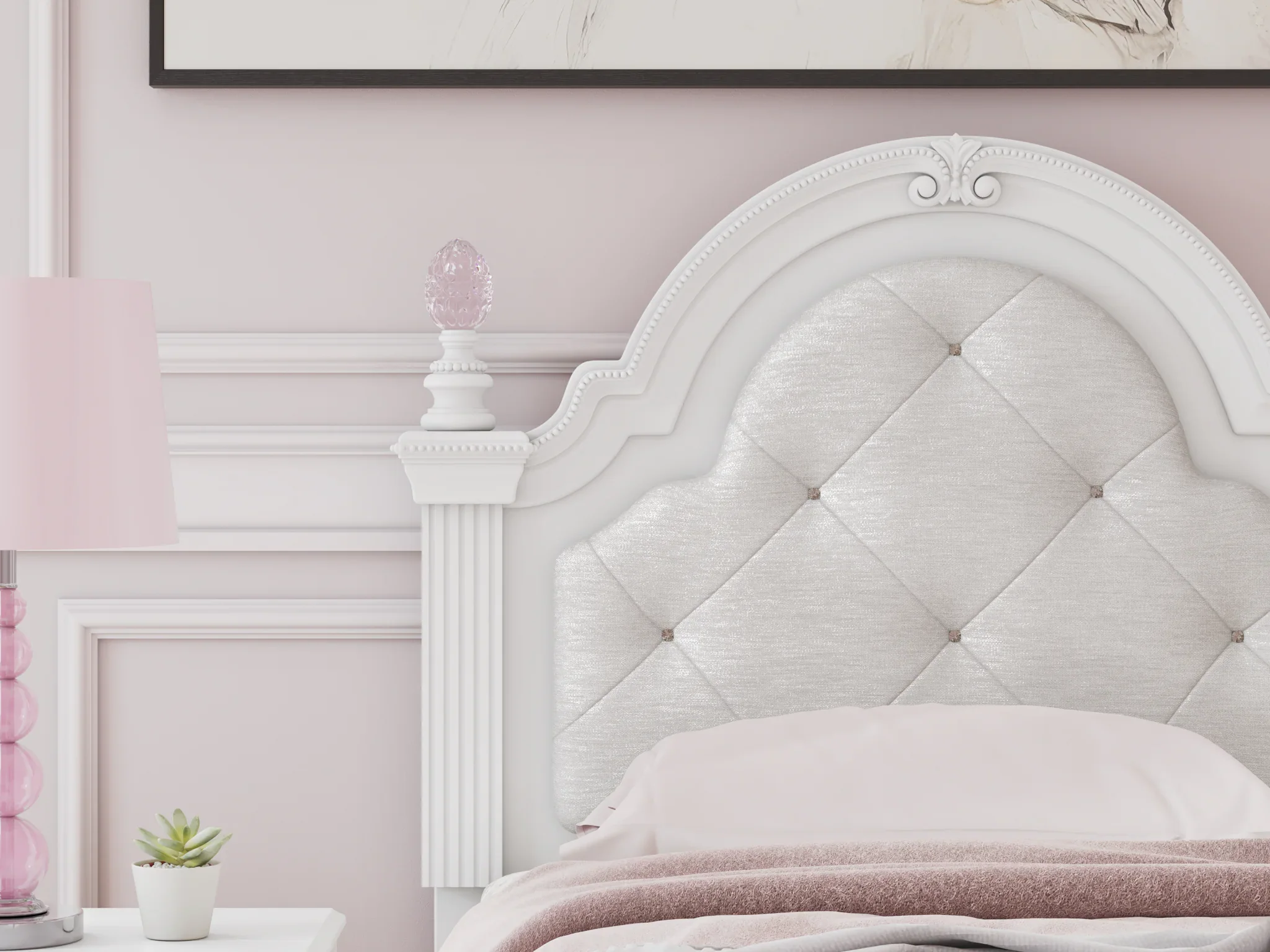 Kozlani - Twin Upholstered Panel Bed - White - Image 9