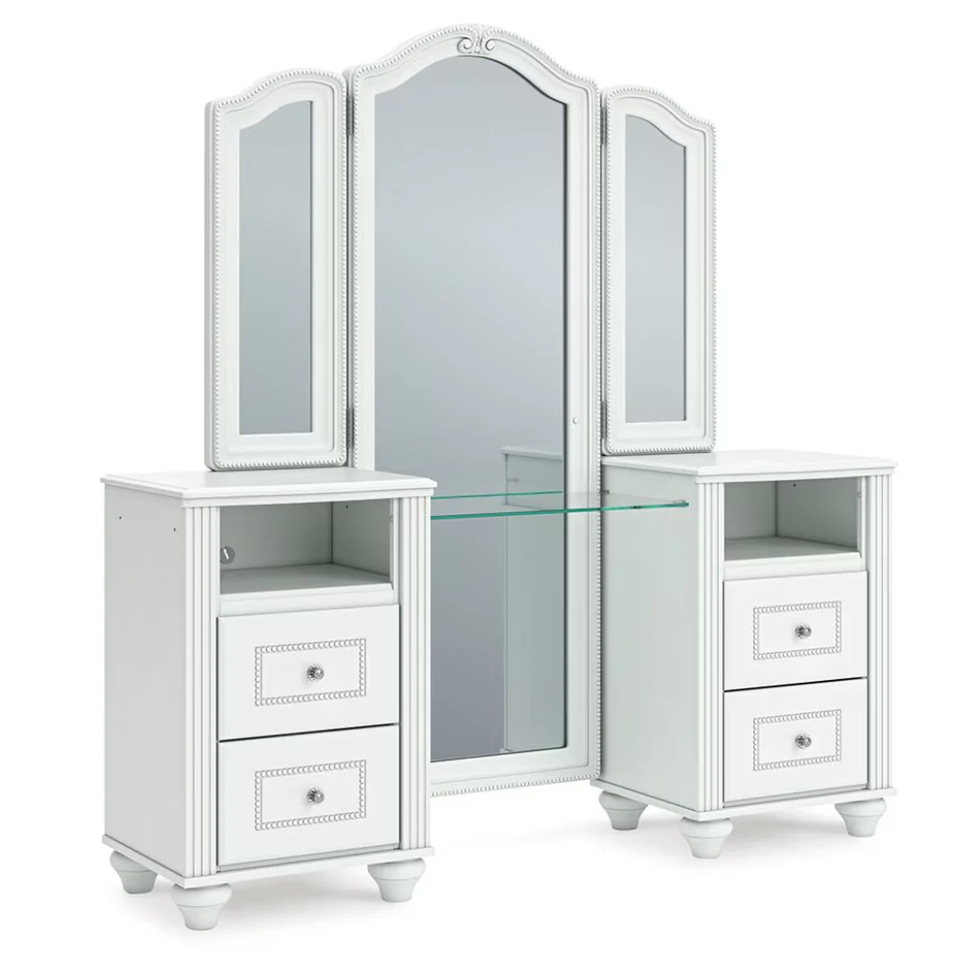 Kozlani - Vanity With Mirror - White