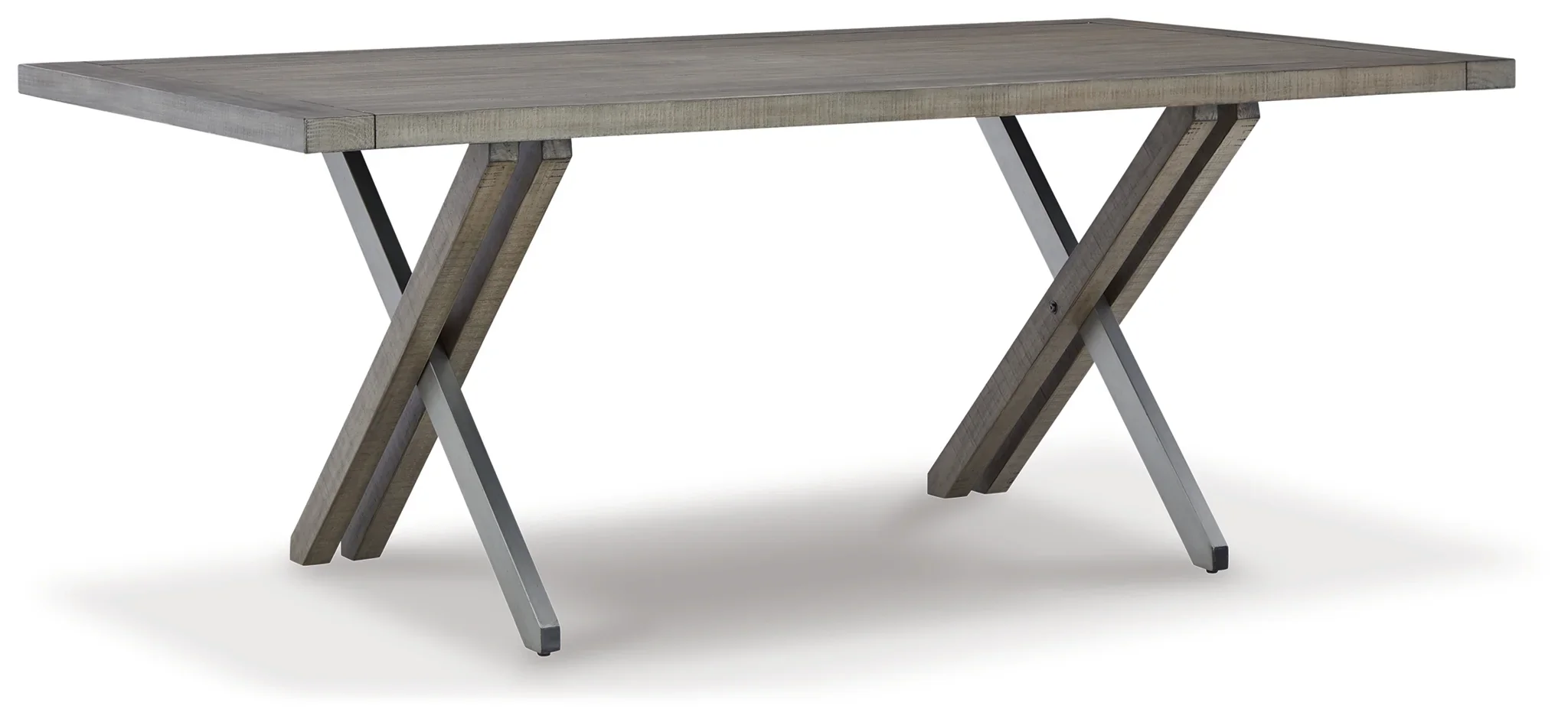 Krystanza - Weathered Gray - 9 Pc. - Dining Room Table, 8 Oatmeal Side Chairs, Server - Image 2