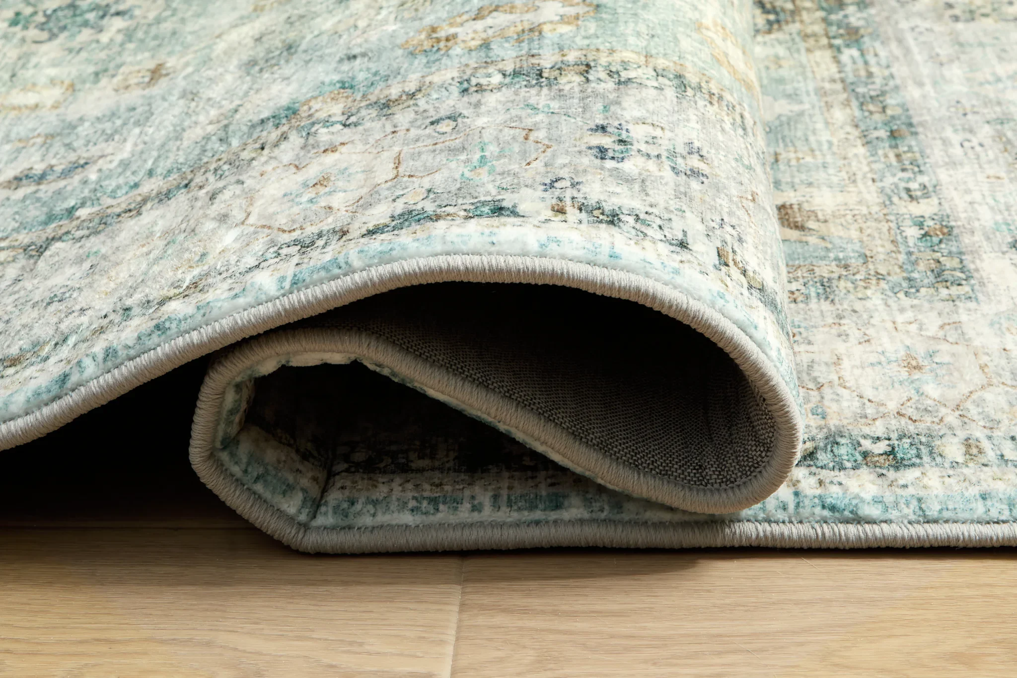 Ladstoney - Teal / Beige / Ochre - Large Rug - 8' x 10' - Image 4