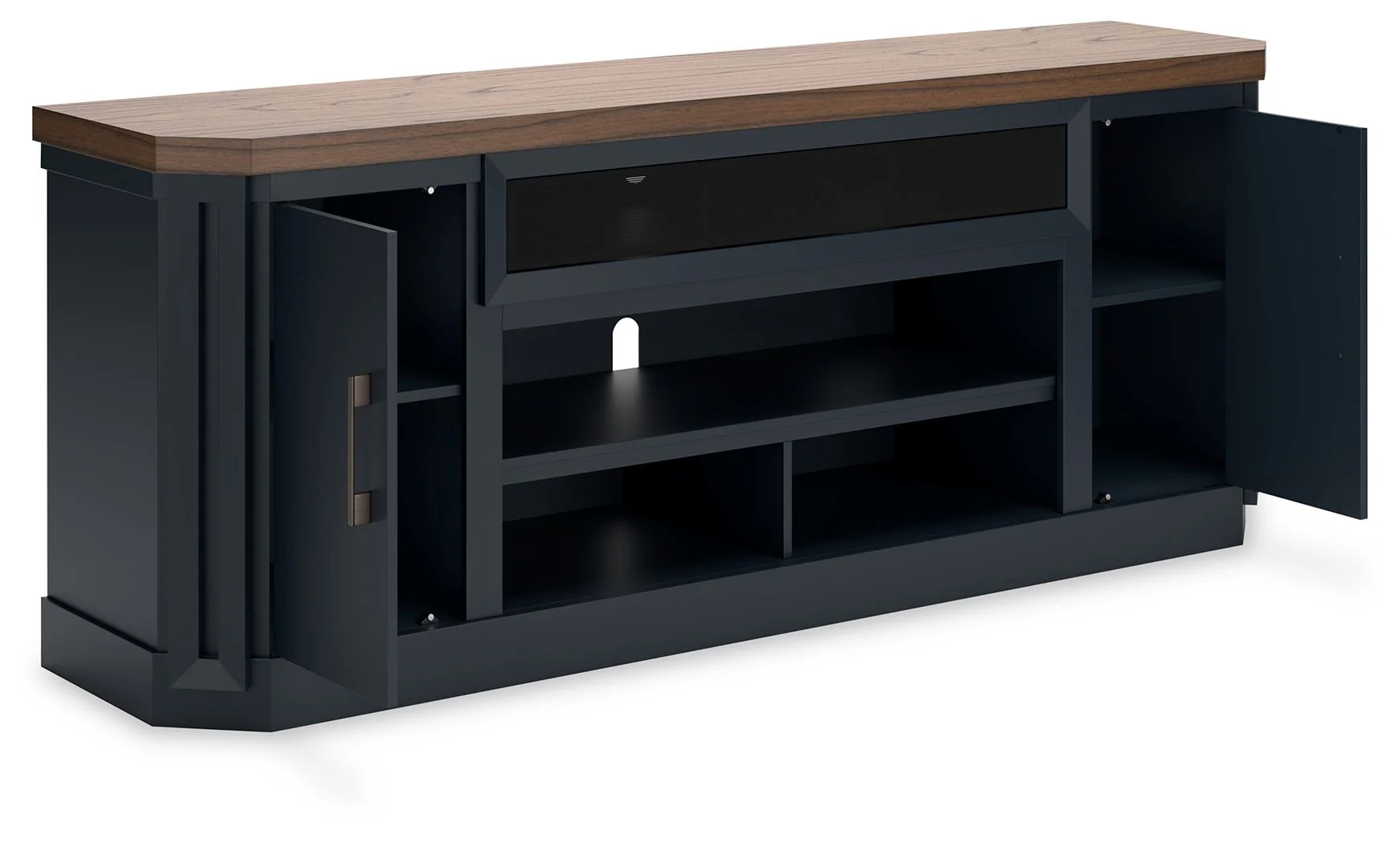 Landocken - Brown / Blue - Xl TV Stand W/Fireplace Option - Image 4
