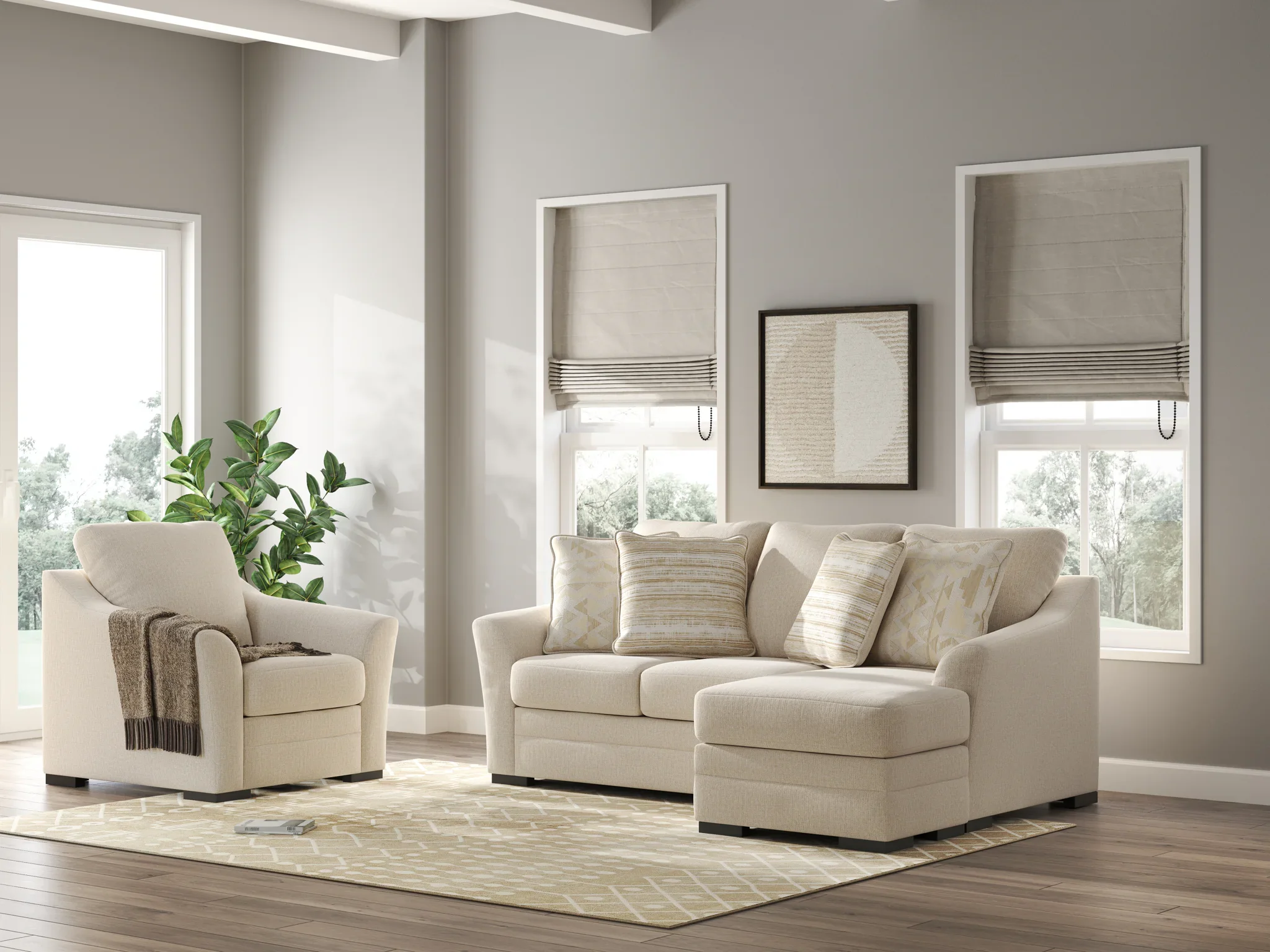 Lango - Jute - 2 Pc. - Sofa Chaise, Chair