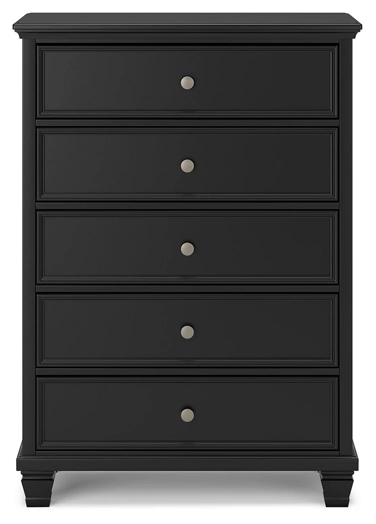 Lanolee - Black - Five Drawer Chest - Image 7