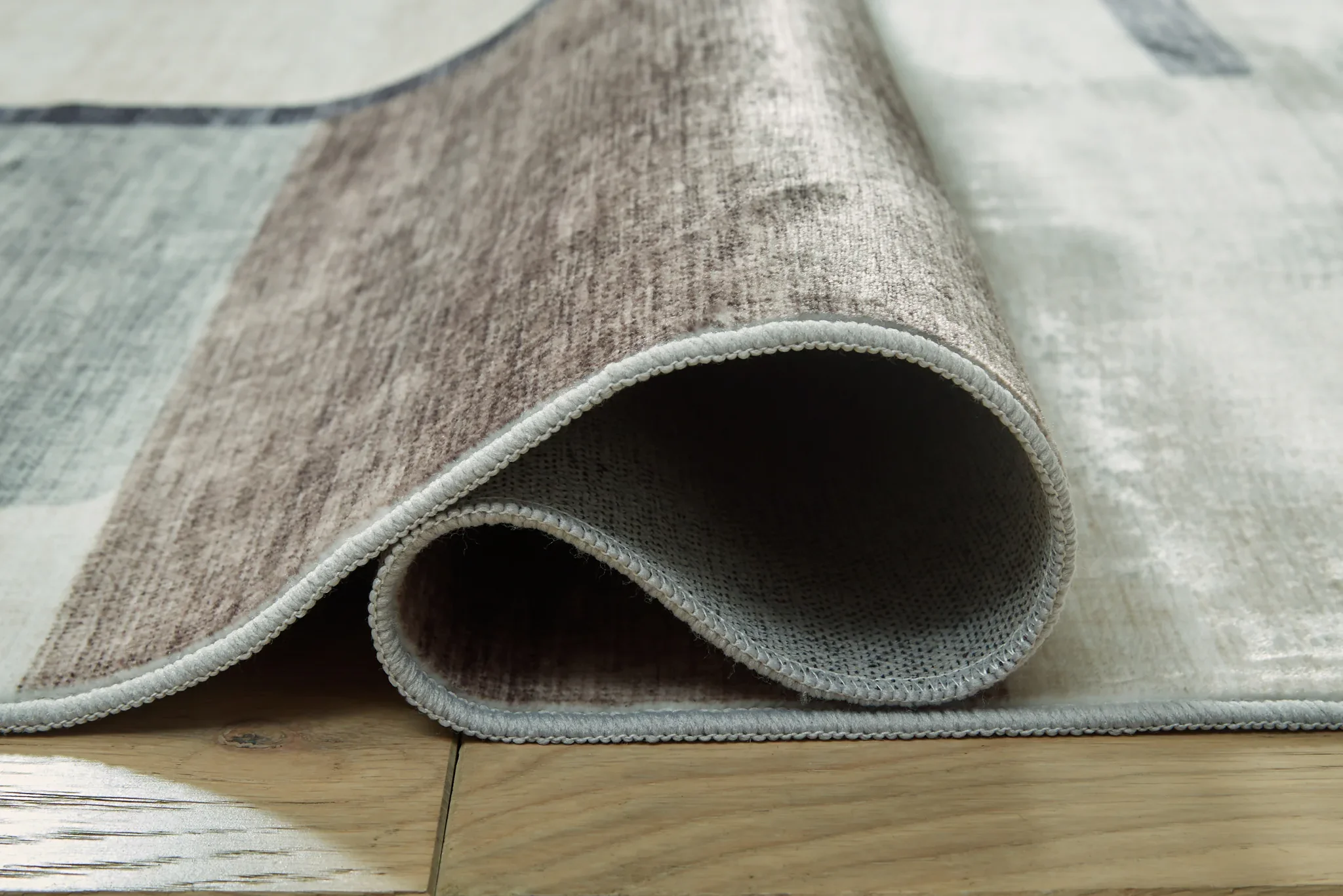 Larkport - Cream / Brown / Gray - Washable Medium Rug - 5' x 7' - Image 3