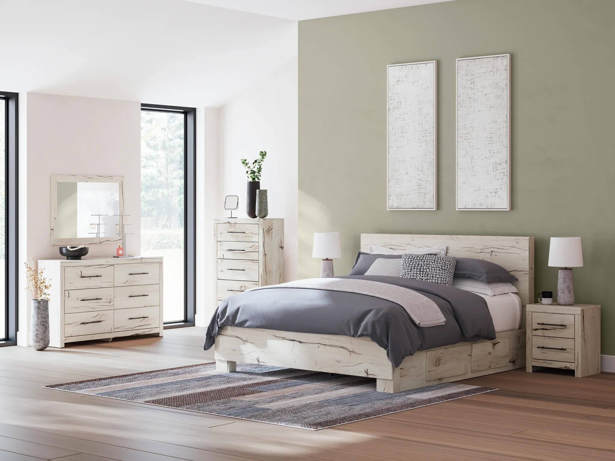 Lawroy - Light Natural - King Panel Bed With Under Bed Storage - Image 10