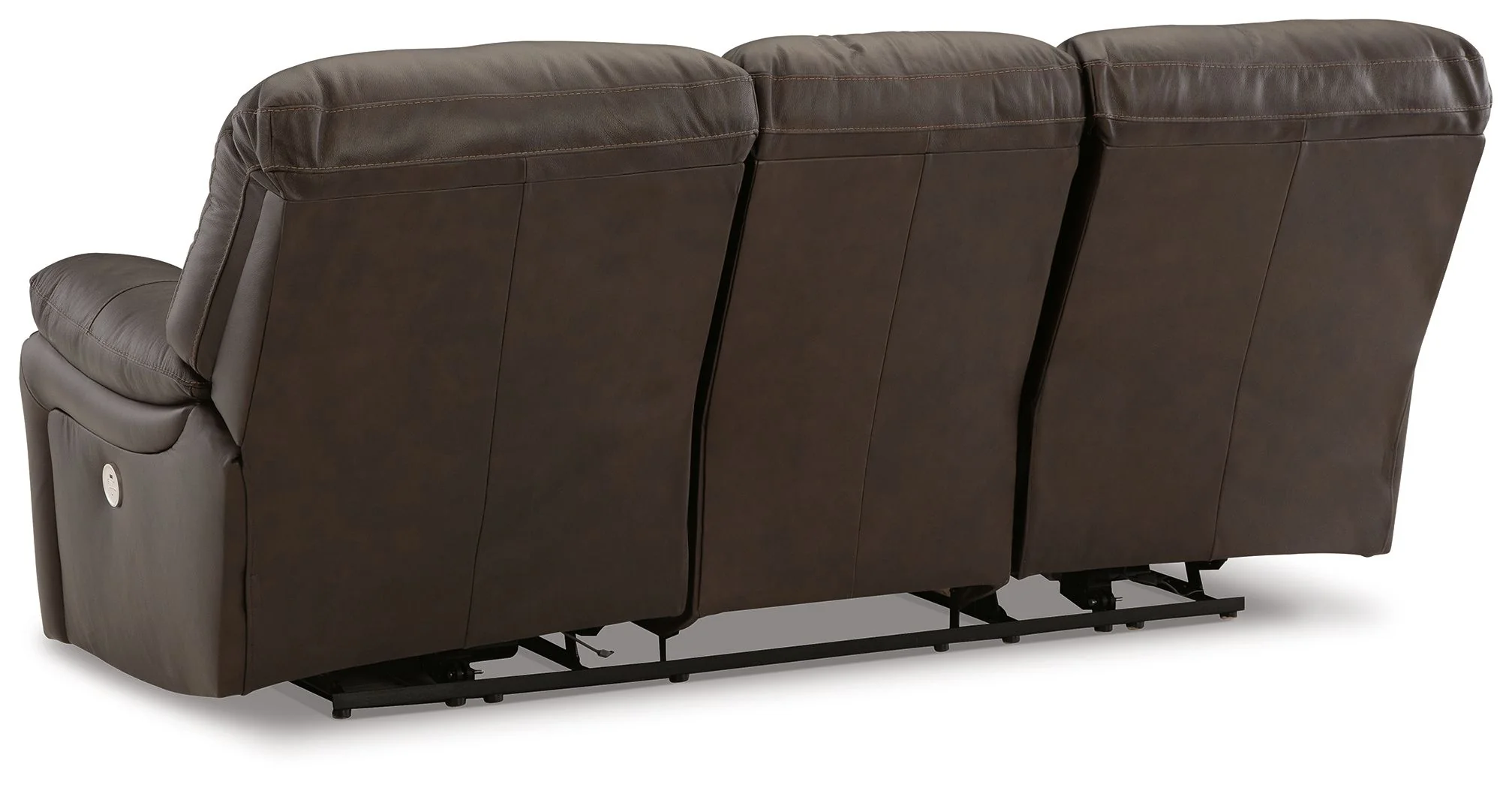 Leesworth - Dark Brown - Power Reclining Sofa - Image 4
