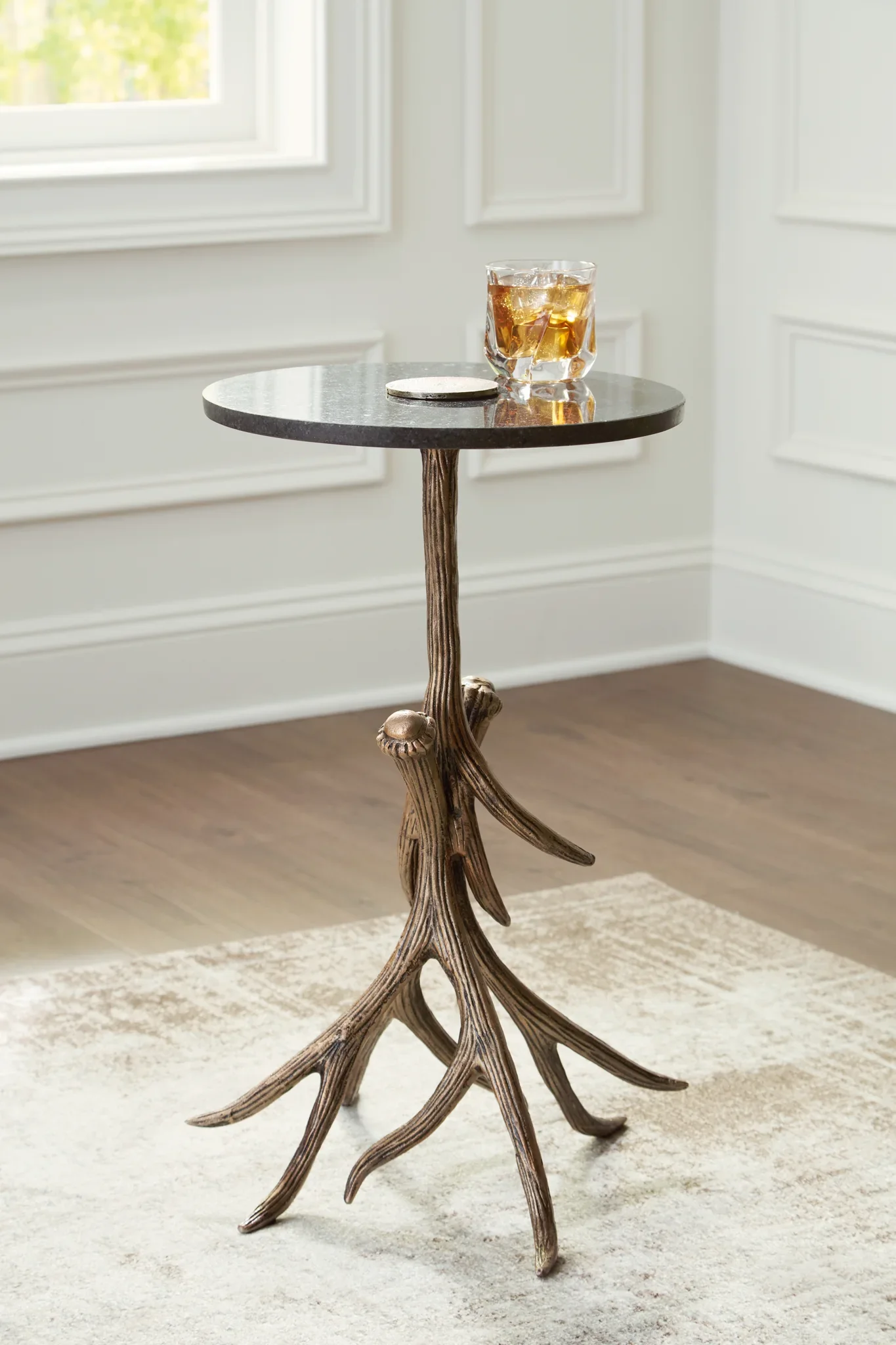 Lemkins - Black / Antique Gold Finish - Accent Table - Image 2