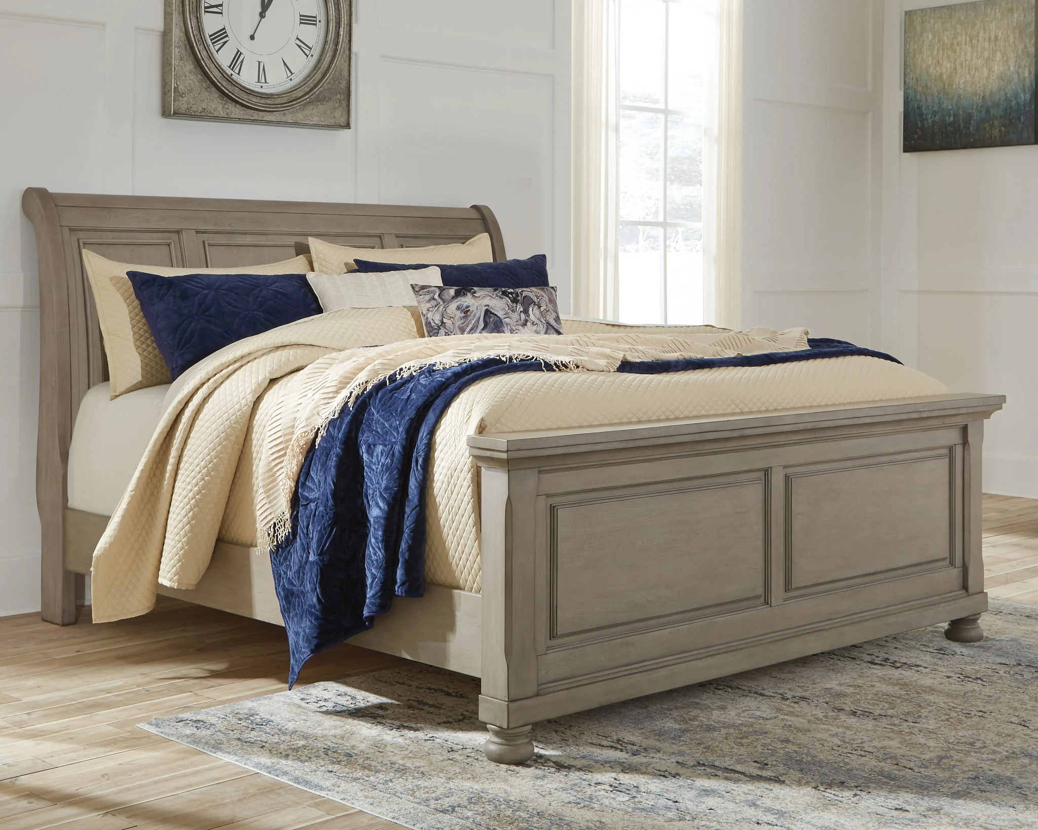 Lettner - Light Gray - California King Sleigh Bed - Image 2