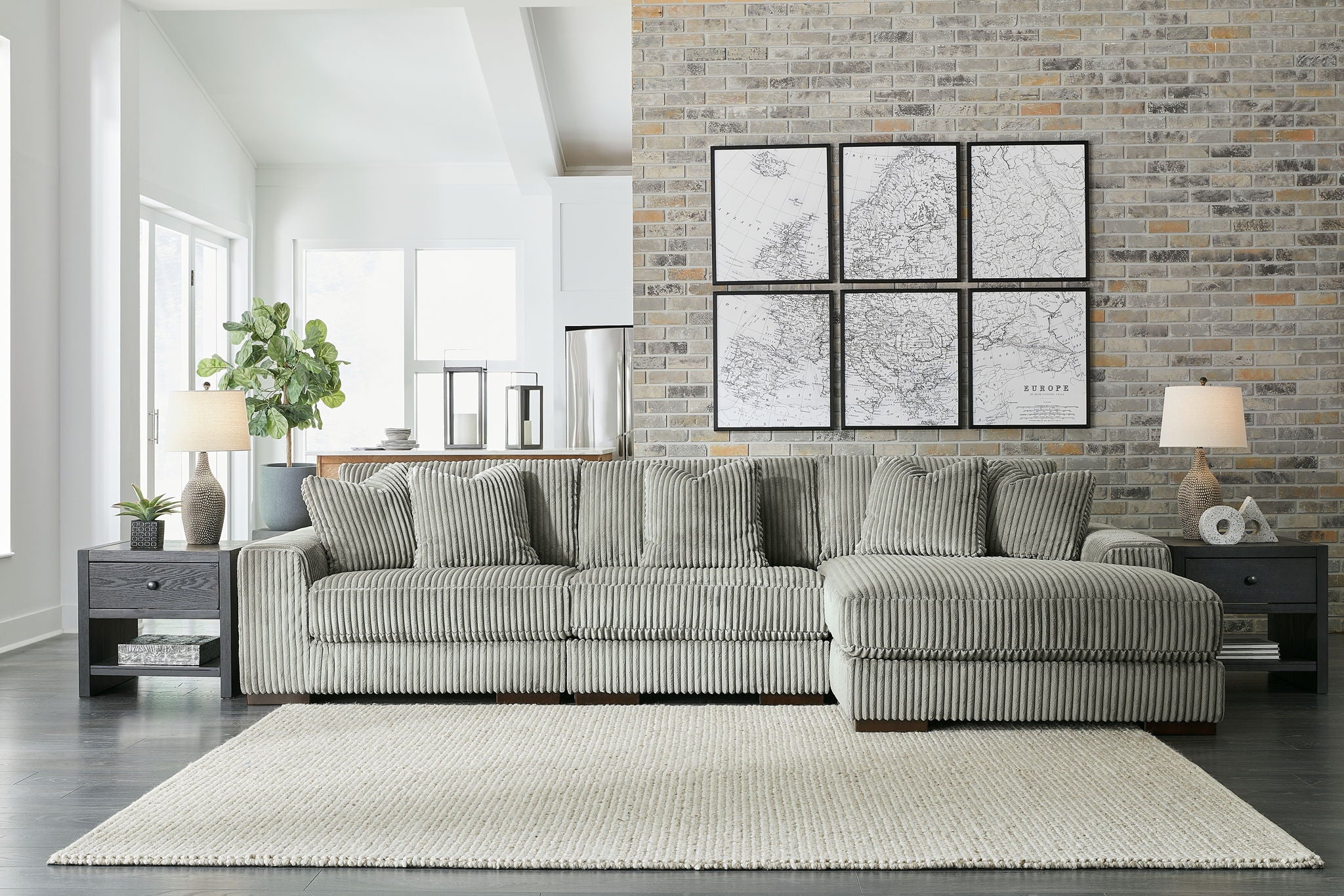 Lindyn - Fog - 3-Piece Sectional With Raf Corner Chaise - Image 2