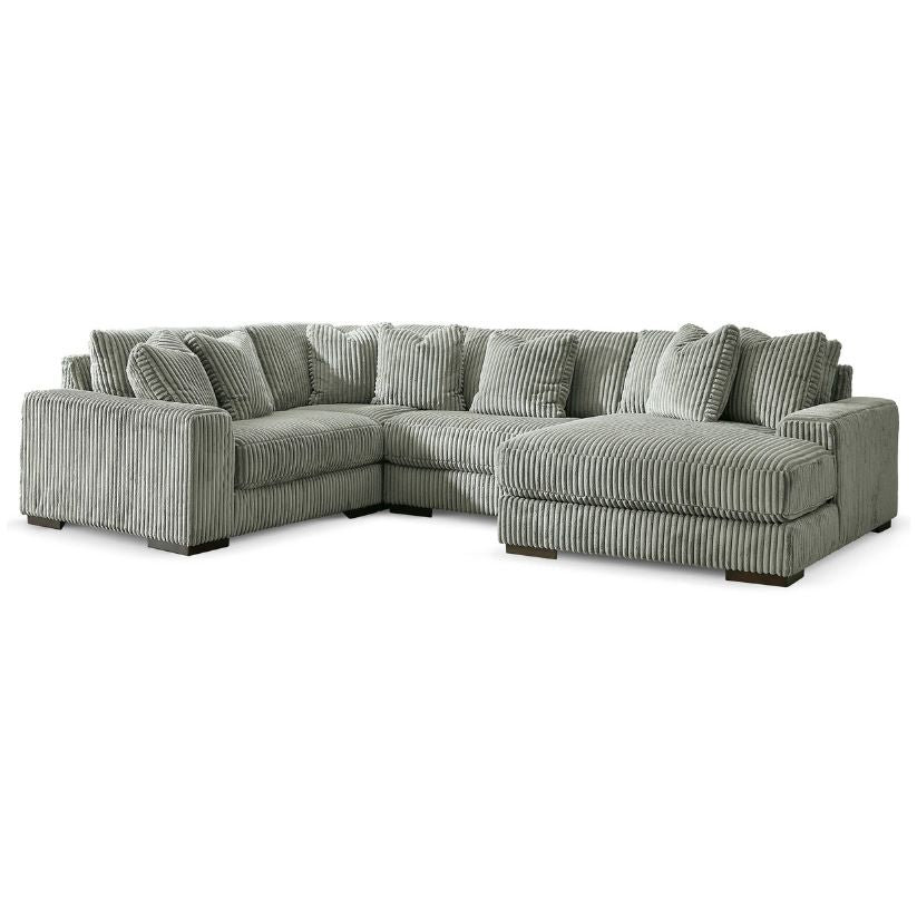 Lindyn - Fog - 4-Piece Sectional With RAF Corner Chaise
