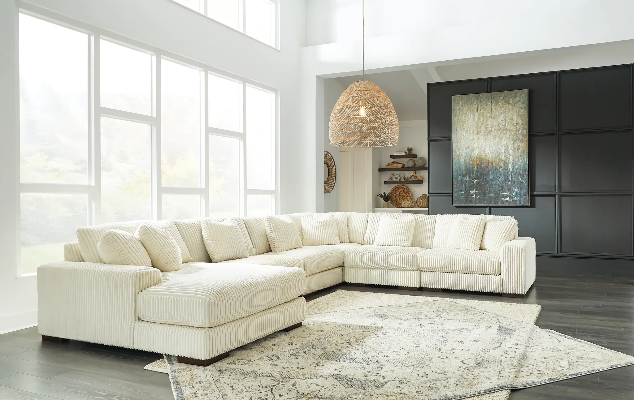 Lindyn - Ivory - 6-Piece Sectional With LAF Corner Chaise - Image 2