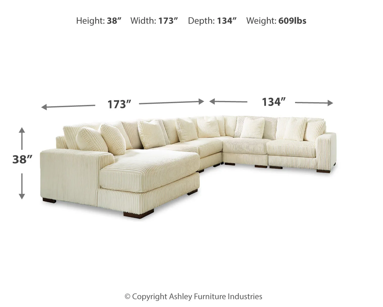 Lindyn - Ivory - 6-Piece Sectional With LAF Corner Chaise - Image 3