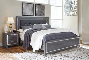 Lodanna - Gray - King Panel Bed With Roll Slats - Image 2