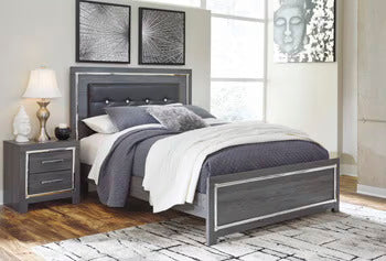 Lodanna - Gray - Queen Panel Bed With Roll Slats - Image 2