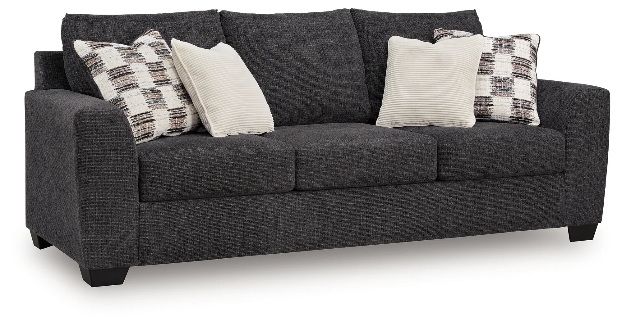 Loreo - 4 Pc. - Sofa, Loveseat, Chair, Ottoman - Ebony - Image 2