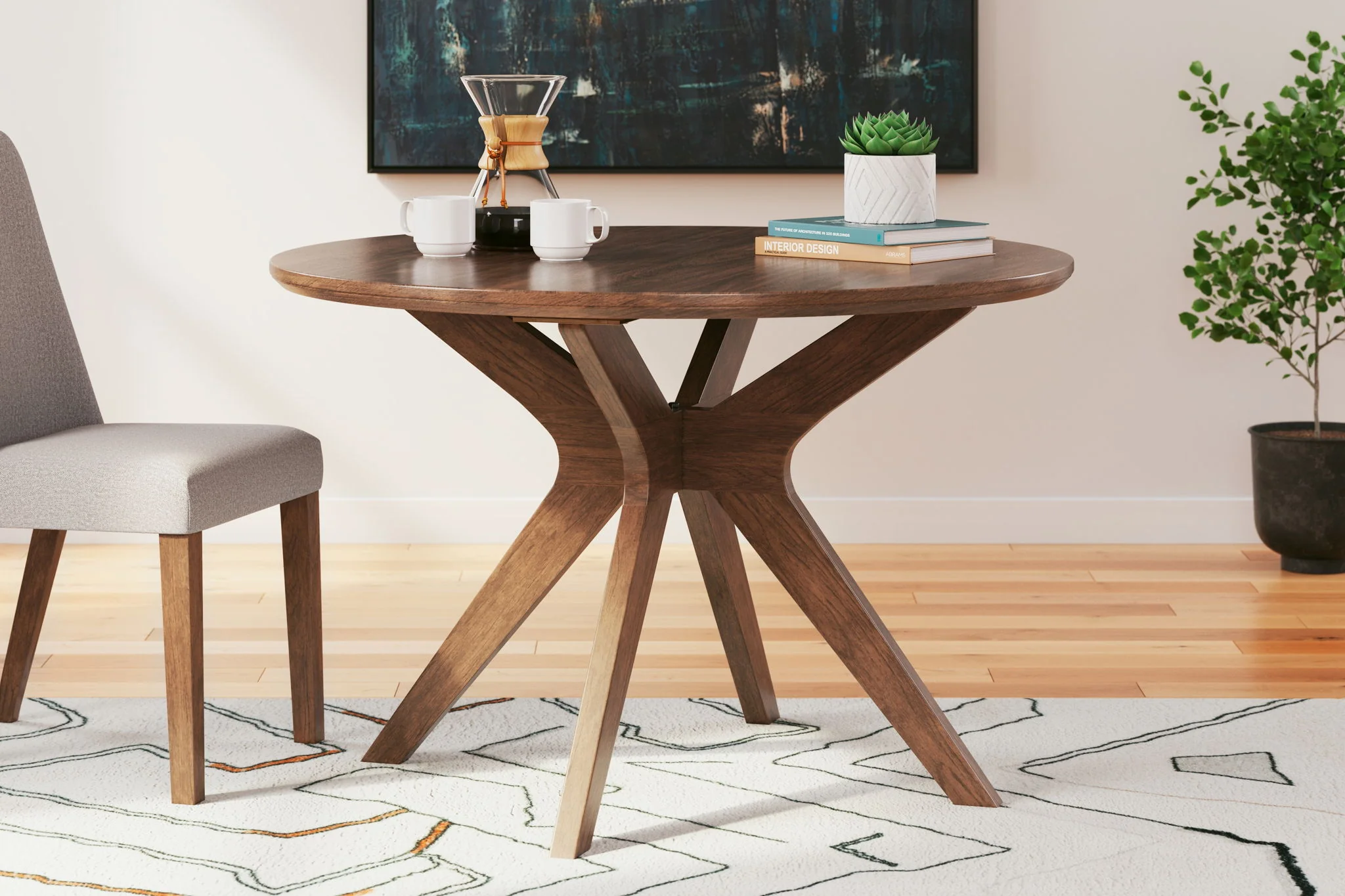 Lyncott - Brown / Yellow - 5 Pc. - Dining Room Table, 4 Side Chairs - Image 2