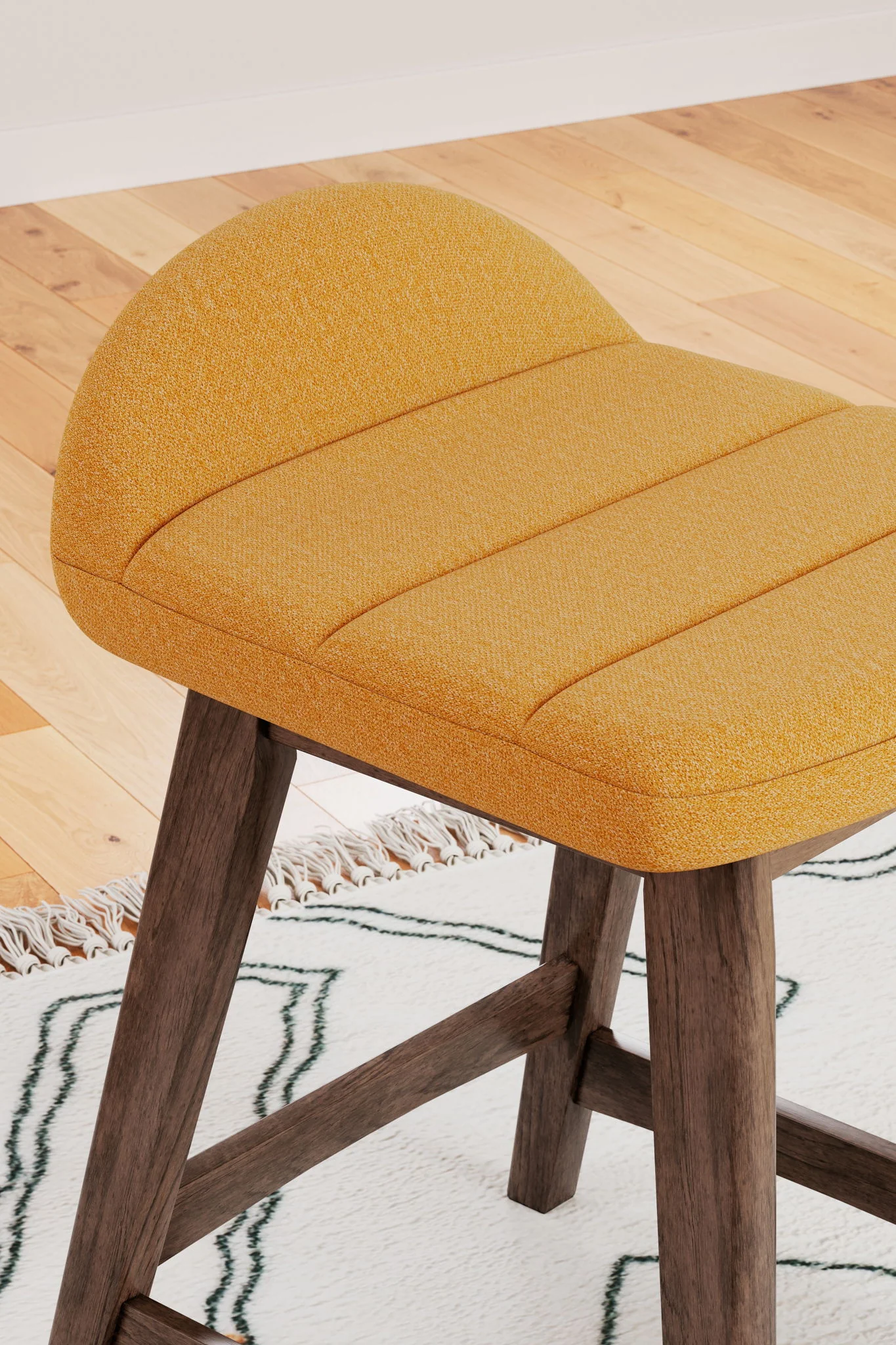 Lyncott - Mustard / Brown - Upholstered Barstool (Set of 2) - Image 4