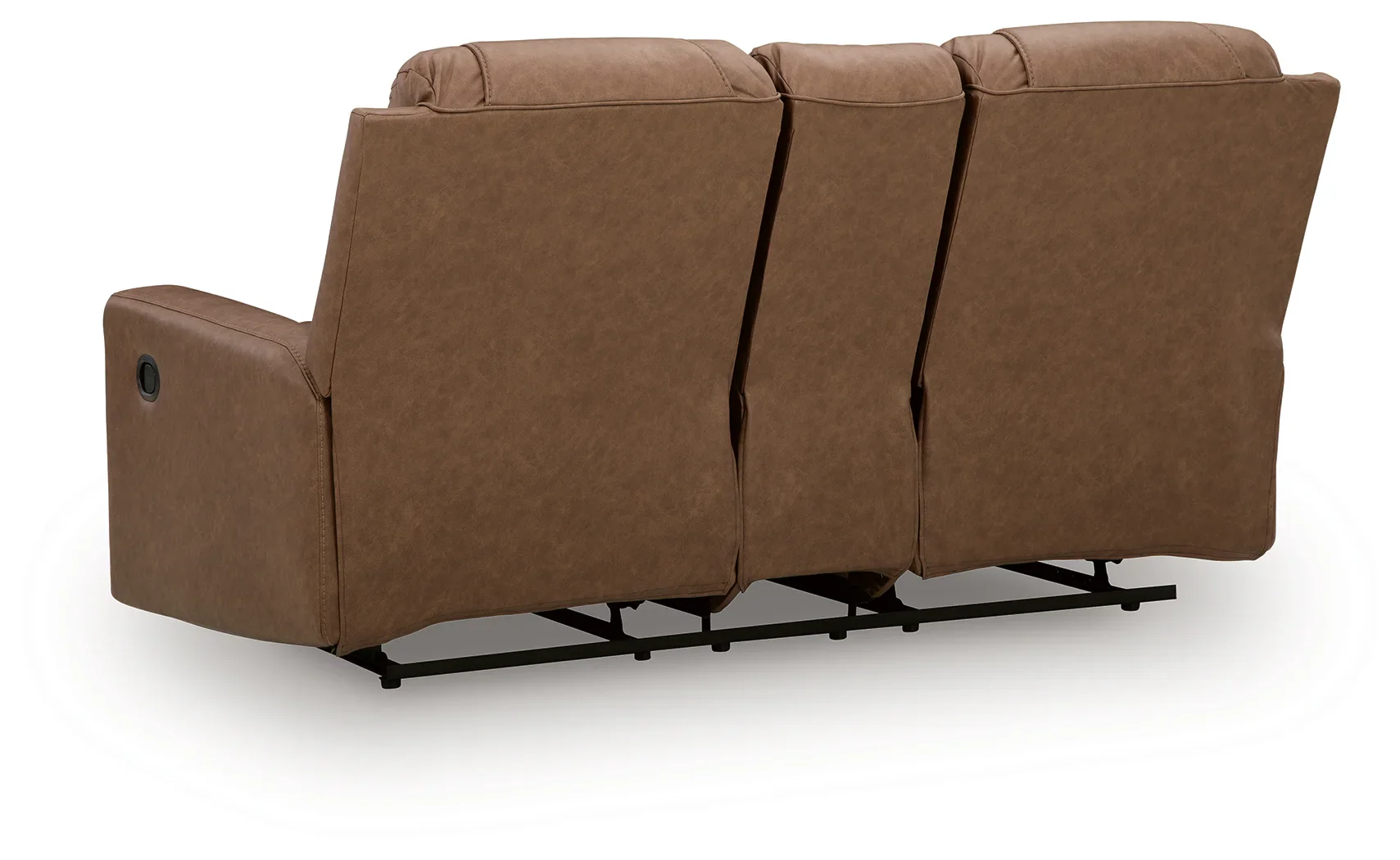 Mackmenville - Double Reclining Loveseat With Console - Caramel - Image 5