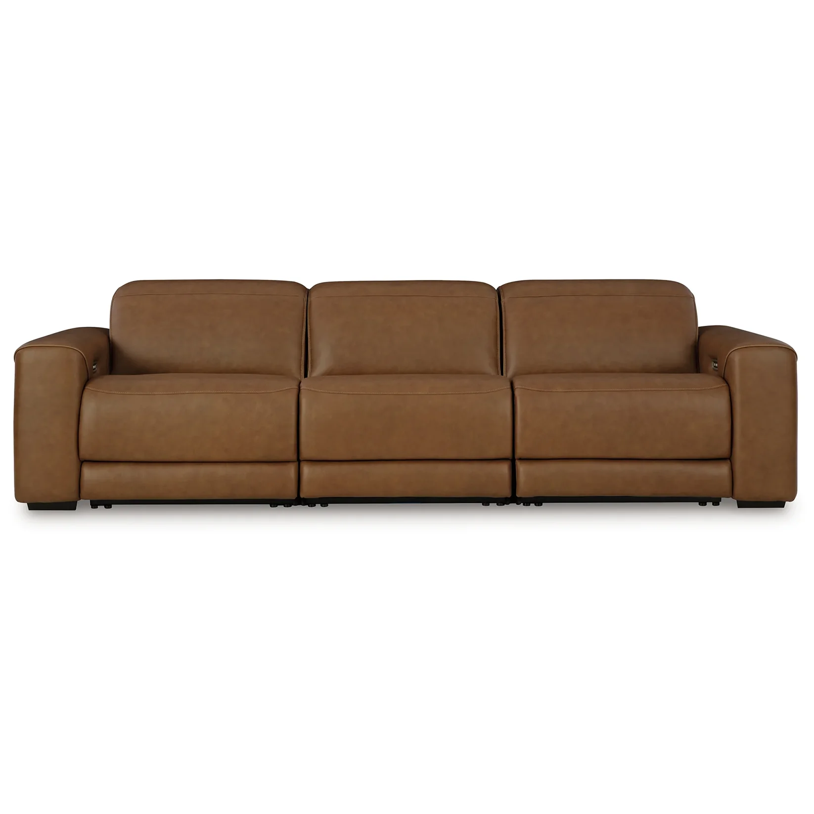 Magic Man - 3-Piece Power Reclining Sectional Sofa With Armless Chair With Manual Headrest - Caramel