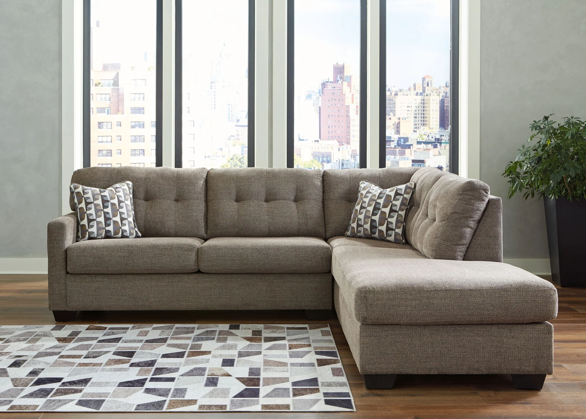 Mahoney - Chocolate - 2-Piece Sectional With Raf Corner Chaise - Image 2